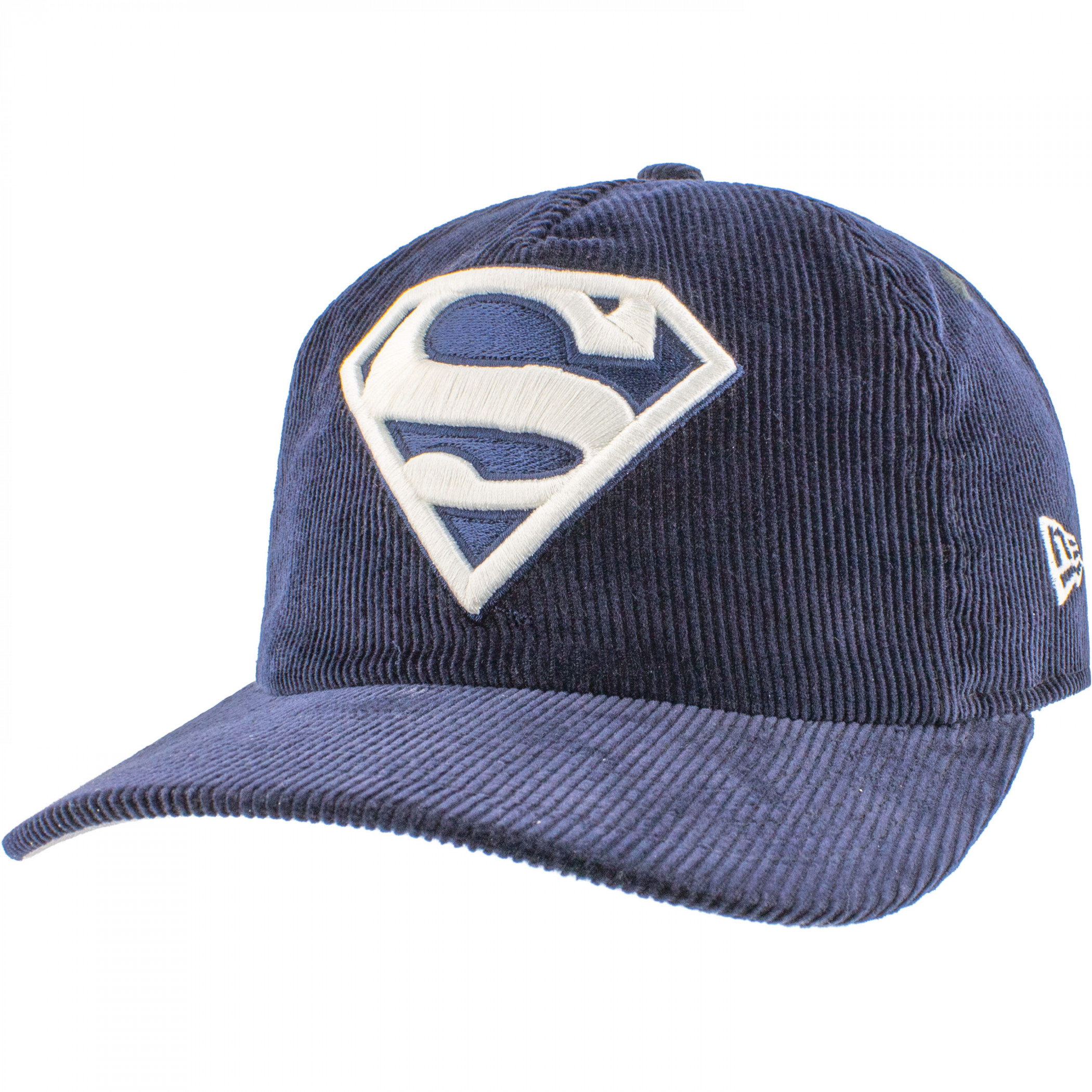 Superman Logo Corduroy New Era 19Twenty Adjustable Snapback Hat, Black