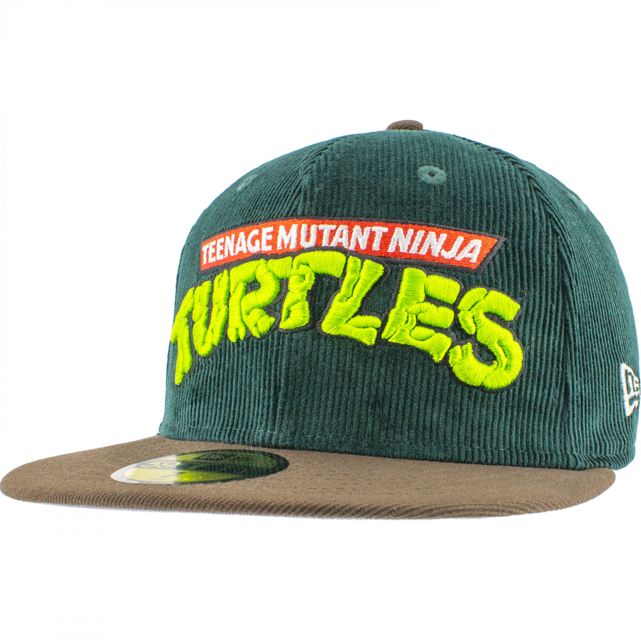Teenage Mutant Ninja Turtles Logo Corduroy New Era 59Fifty Fitted Hat, Green
