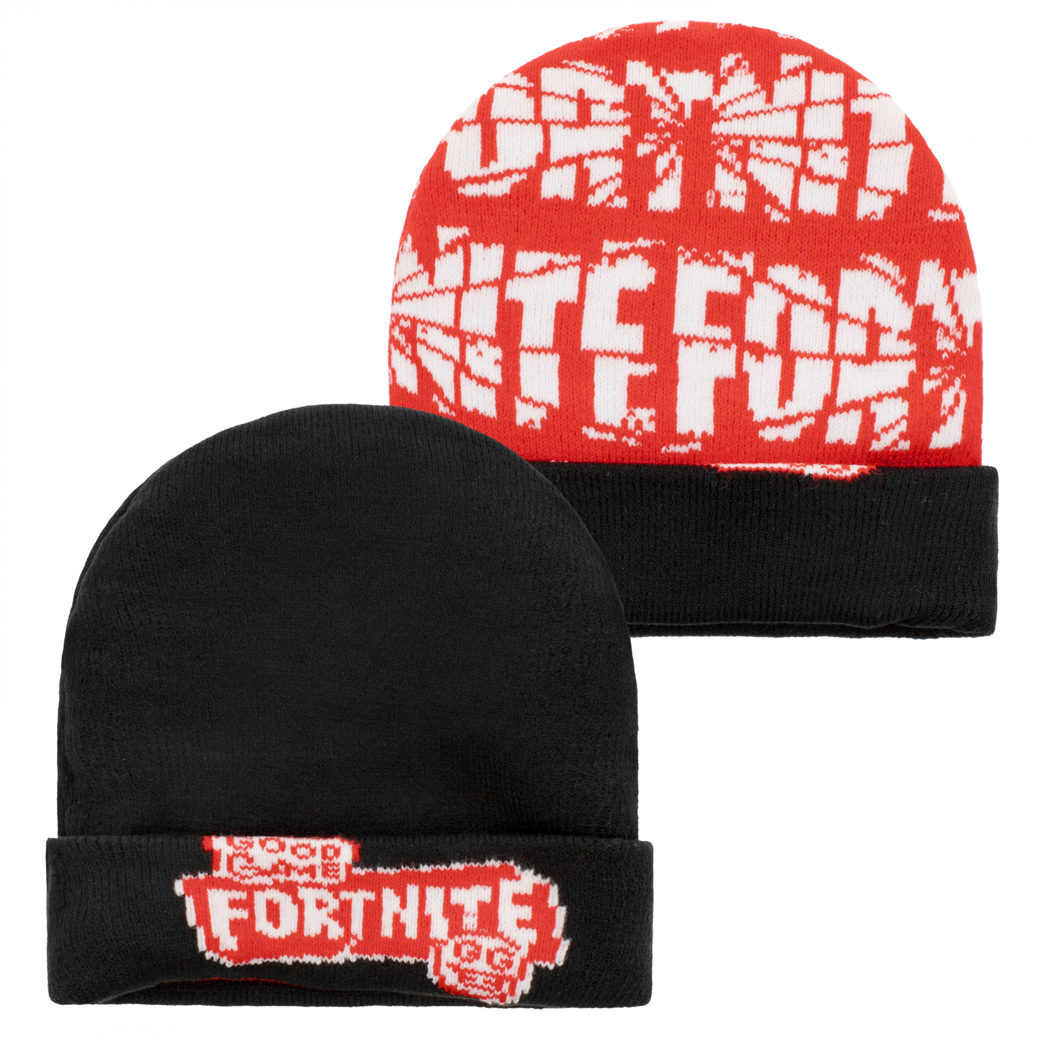 Fortnite Logo Reversible Youth Knit Cuffed Beanie, Multi-Color