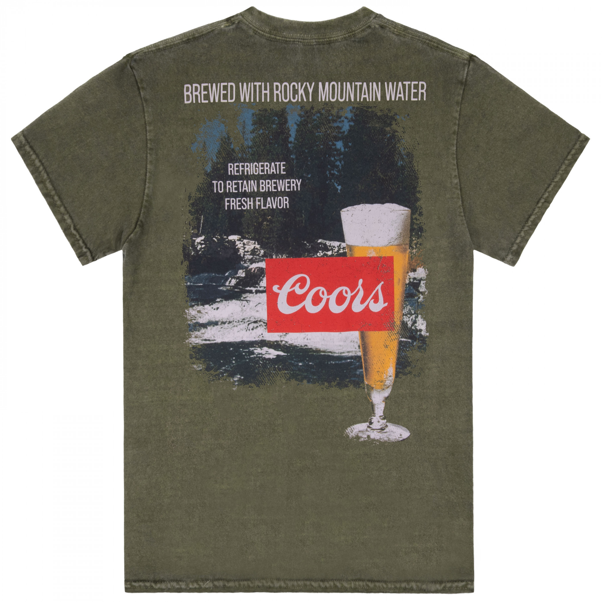 Coors Brewed with Rocky Mountain Water Ad Front Back Print Premium T-Shirt - image 3