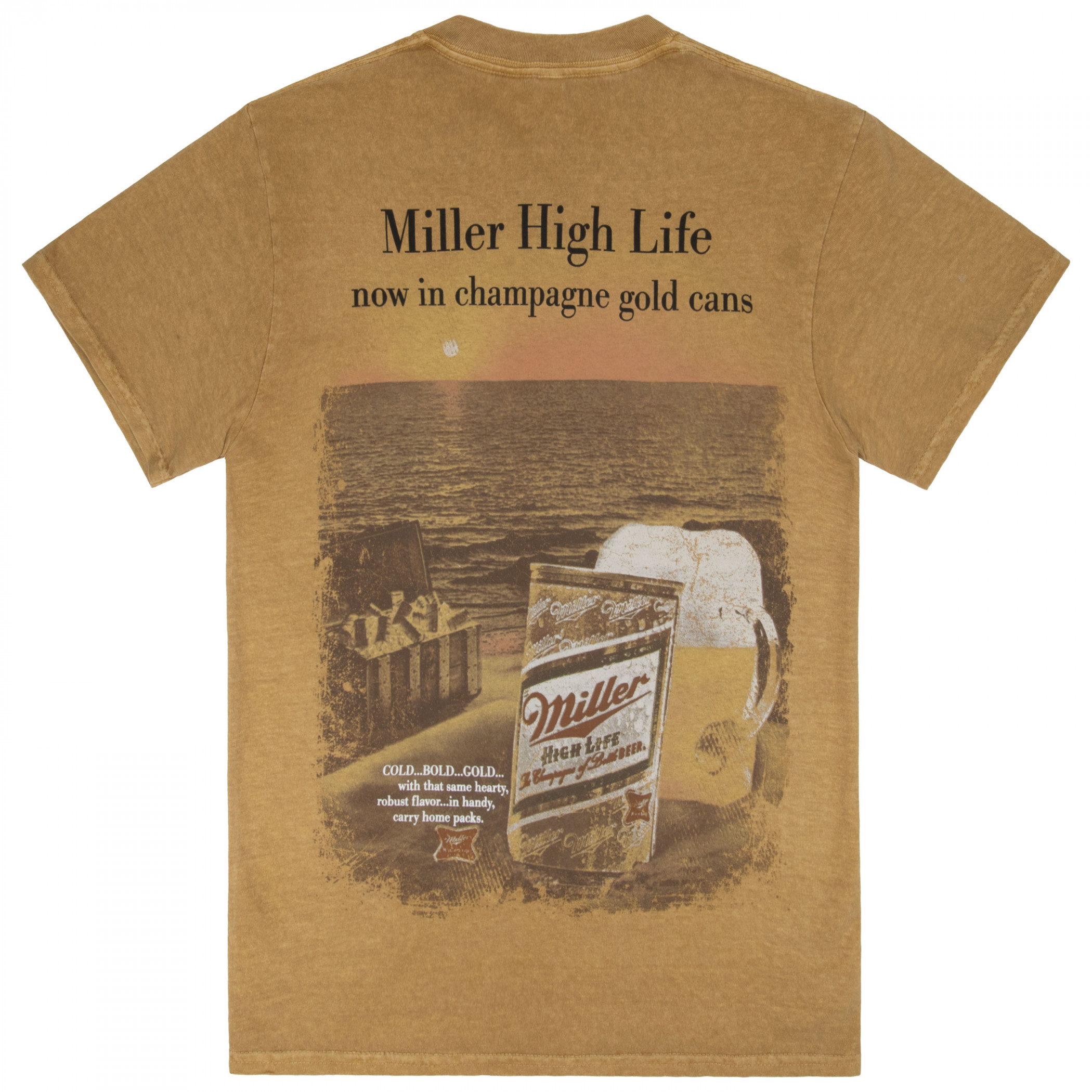 Miller High Life Gold Cans Vintage Ad Front & Back Print Premium T-Shirt