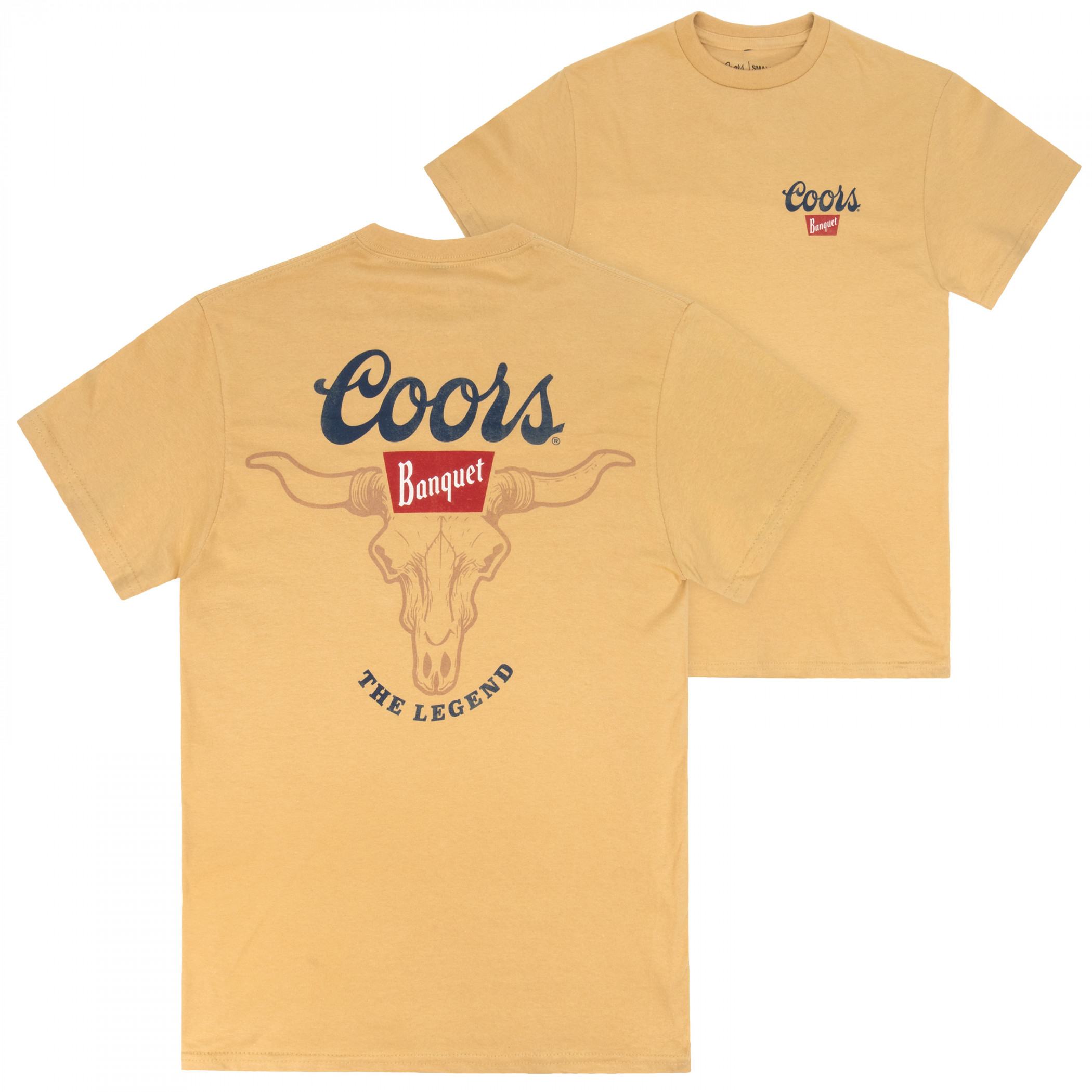 Coors Banquet Bull Skull Orange Colorway Front & Back Print Premium T-Shirt