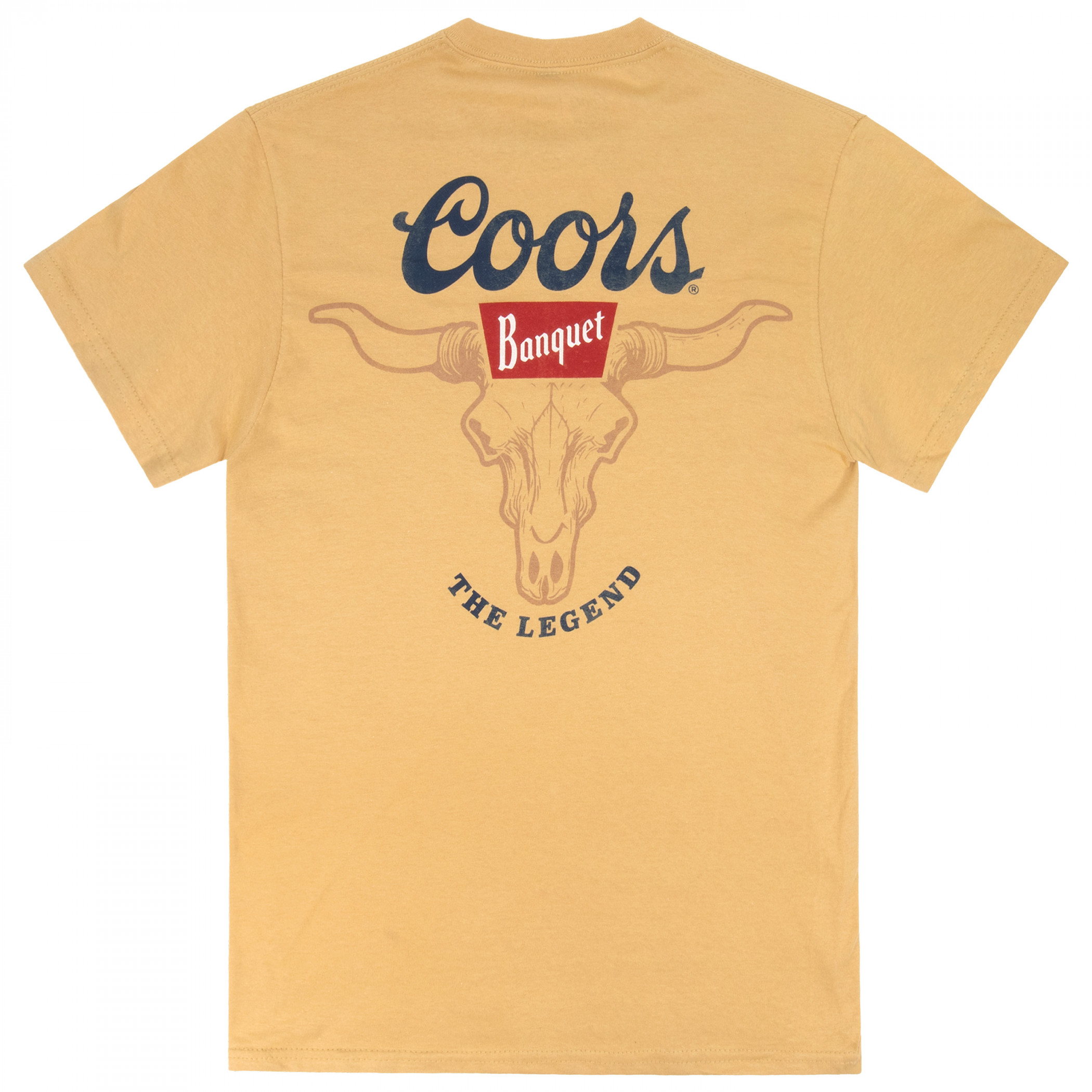 Coors Banquet Bull Skull Orange Colorway Front & Back Print Premium T-Shirt