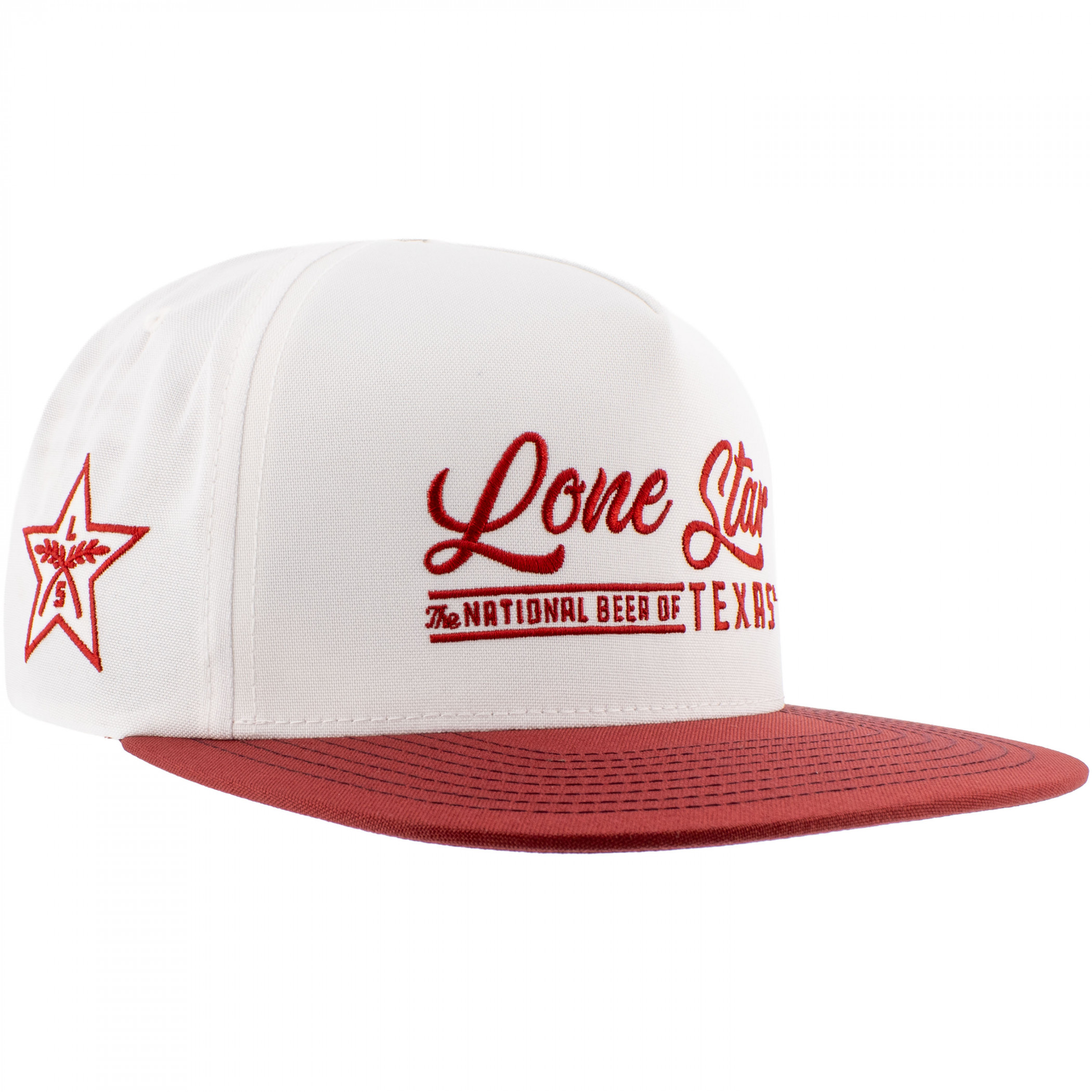Lone Star Beer Red and White Embroidered Logo Adjustable Hat