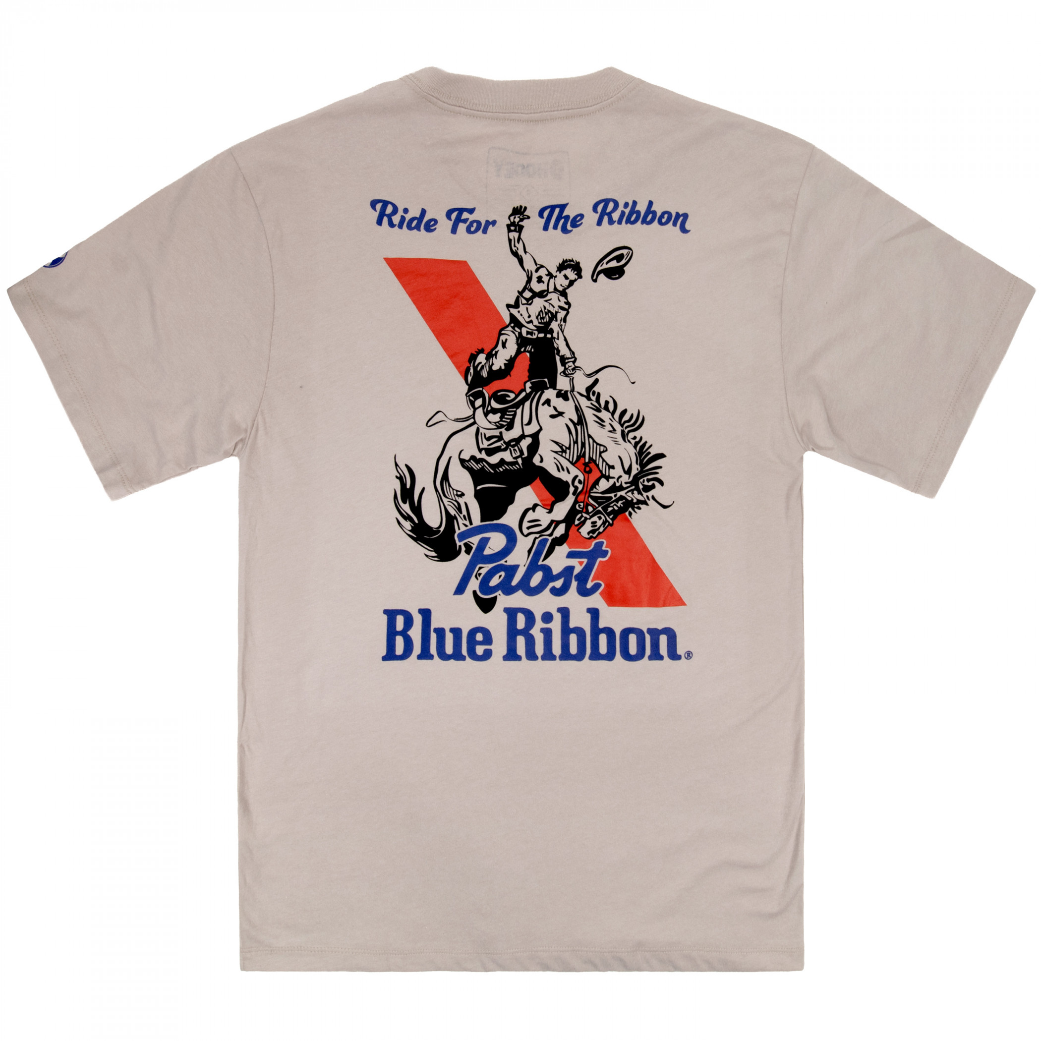 Pabst Blue Ribbon Ride For The Ribbon Front and Back Print T-Shirt