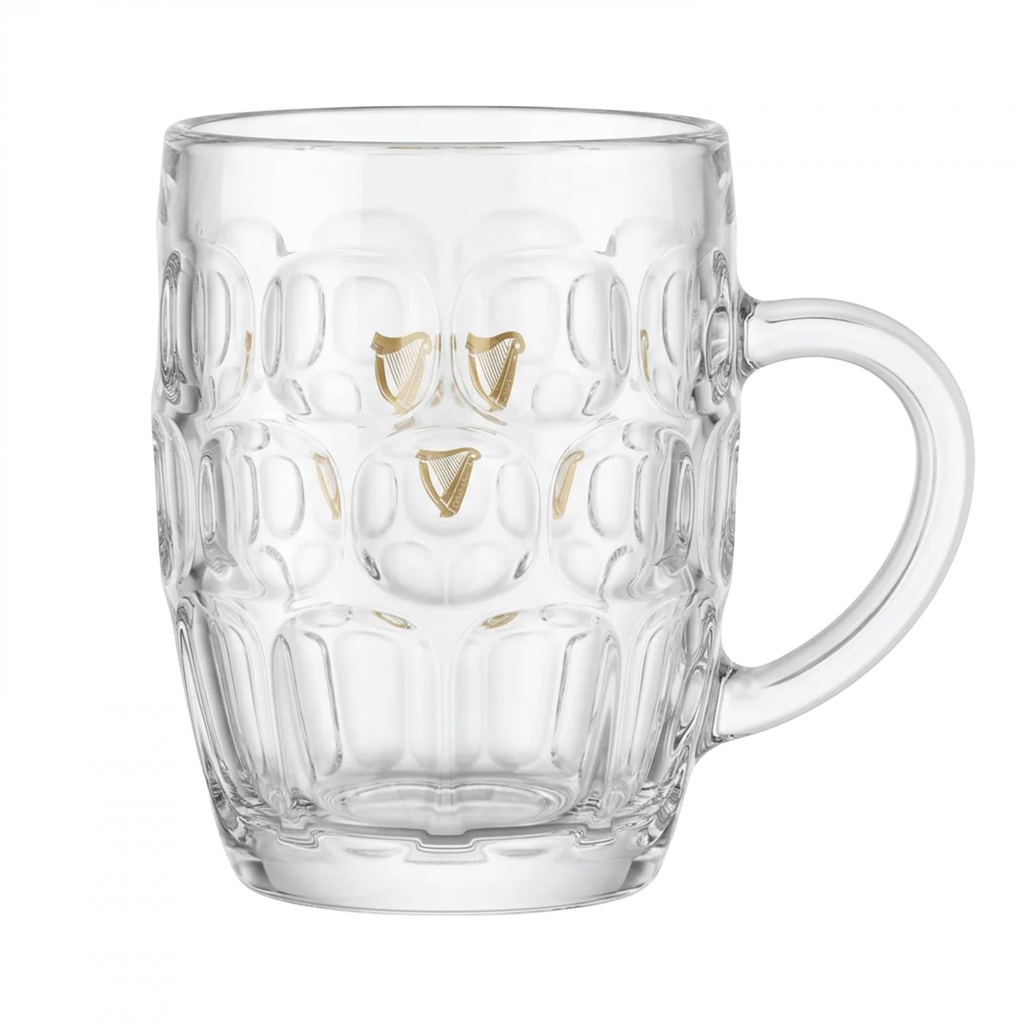 Guinness Gold Harp Dimpled Tankard 20 oz. Glass Mug