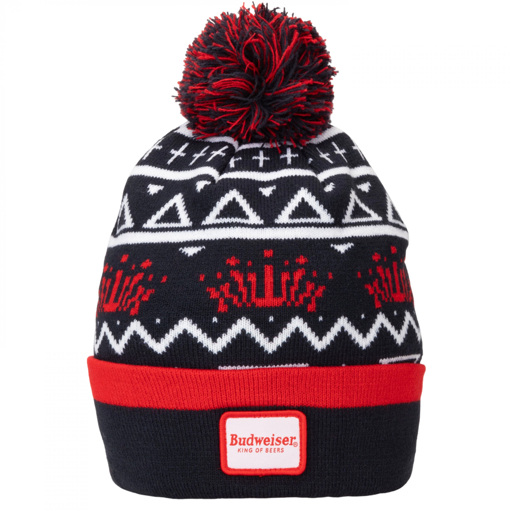 Budweiser King of Beers Cuffed Jacquard Beanie with Pom - image 2