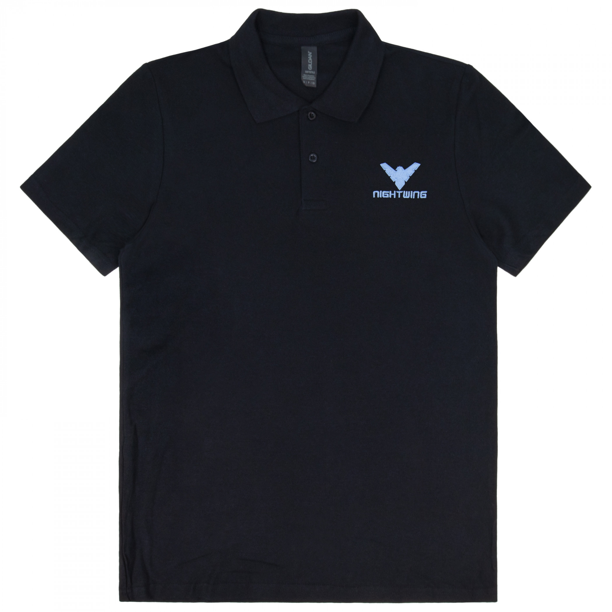 Nightwing Classic Logo Knit Athletic Men’s Polo Shirt Black