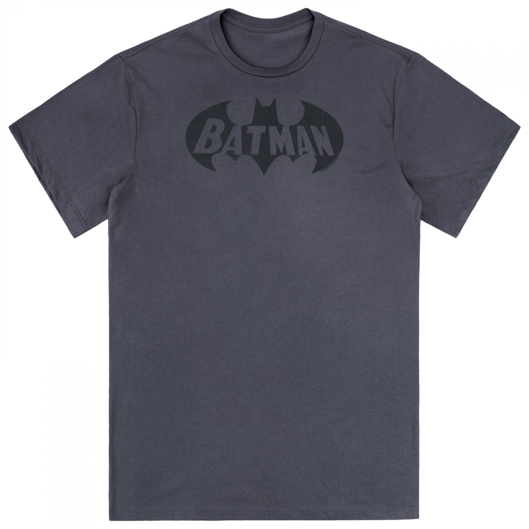 Batman Classic Text Logo Grey Colorway T-Shirt, Grey