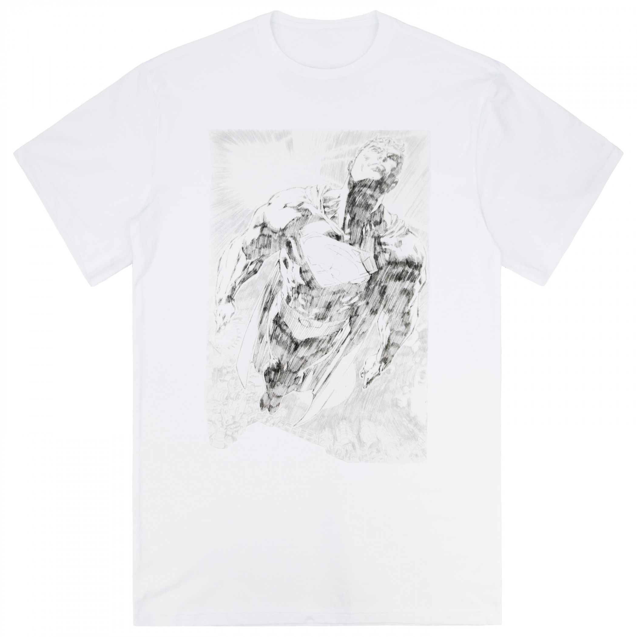 Superman Flying High Sketch T-Shirt, White