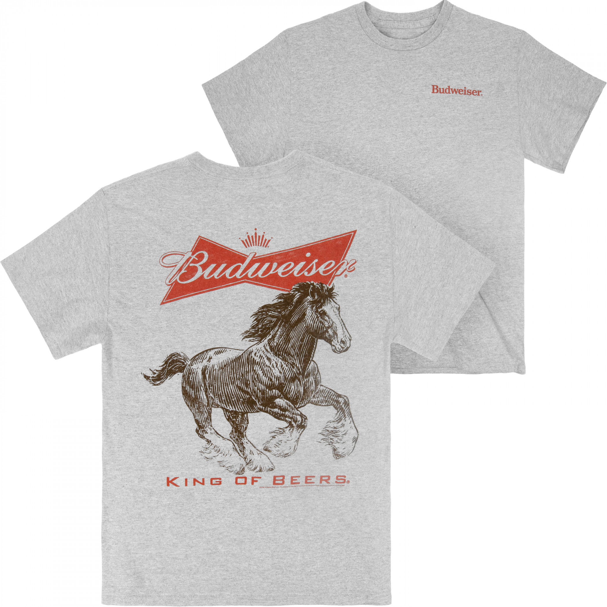 Budweiser Clydesdale Enzyme Washed Premium T-Shirt by Junk Food