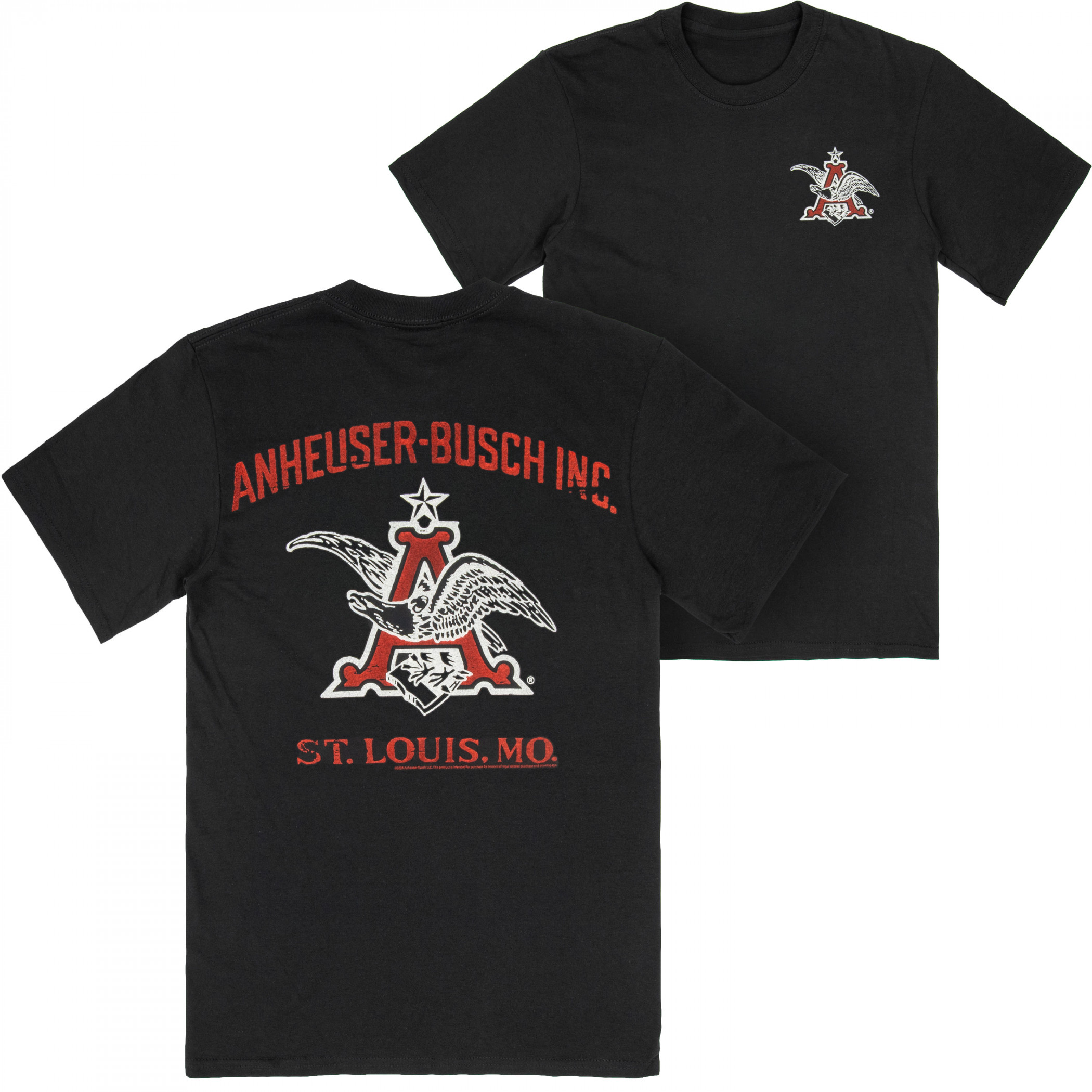 Anheuser Busch Classic Logo Enzyme Washed Premium T-Shirt by Junk Food