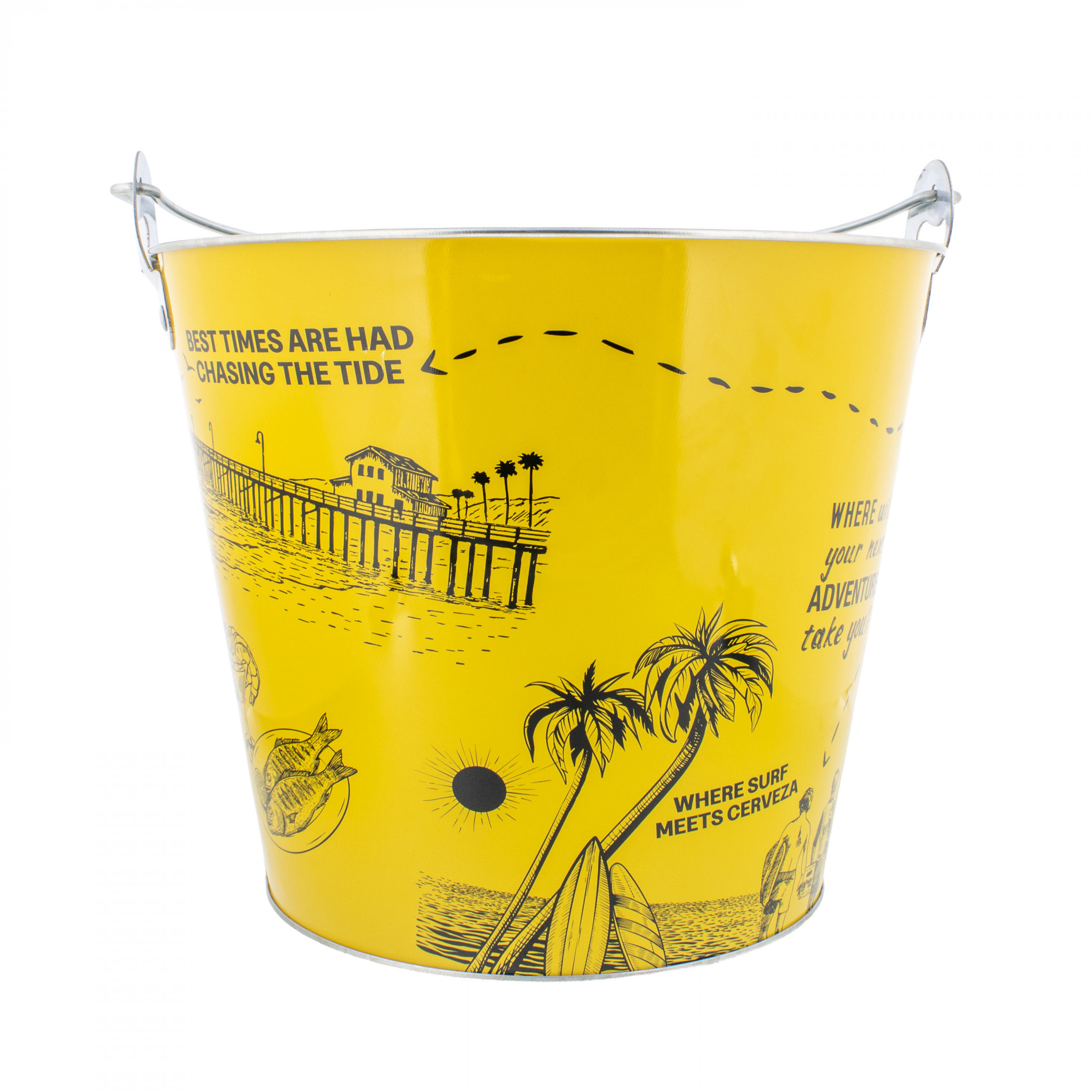 Pacifico Clara Treasure Map Galvanized Ice Bucket with Bottle Opener