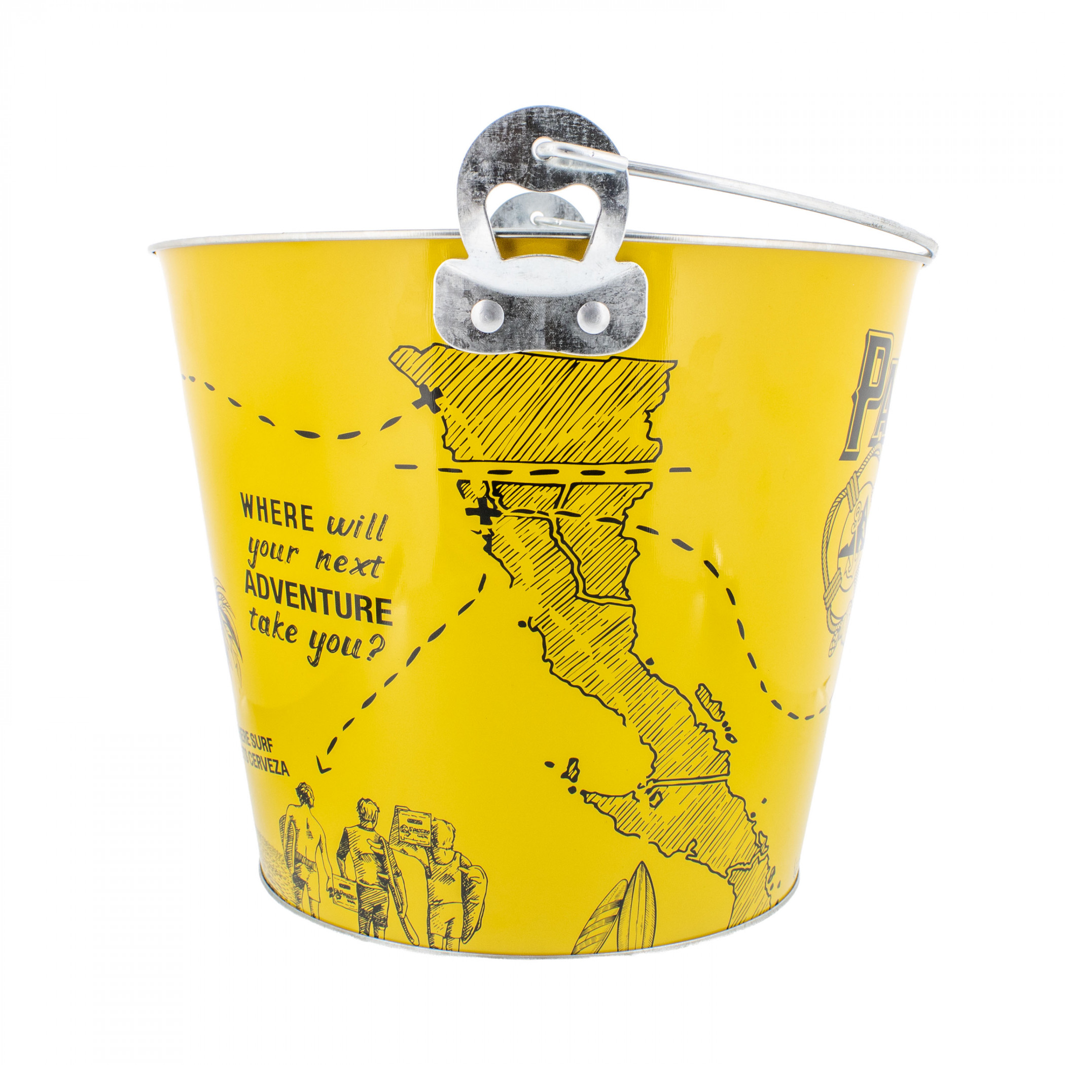 Pacifico Clara Treasure Map Galvanized Ice Bucket with Bottle Opener