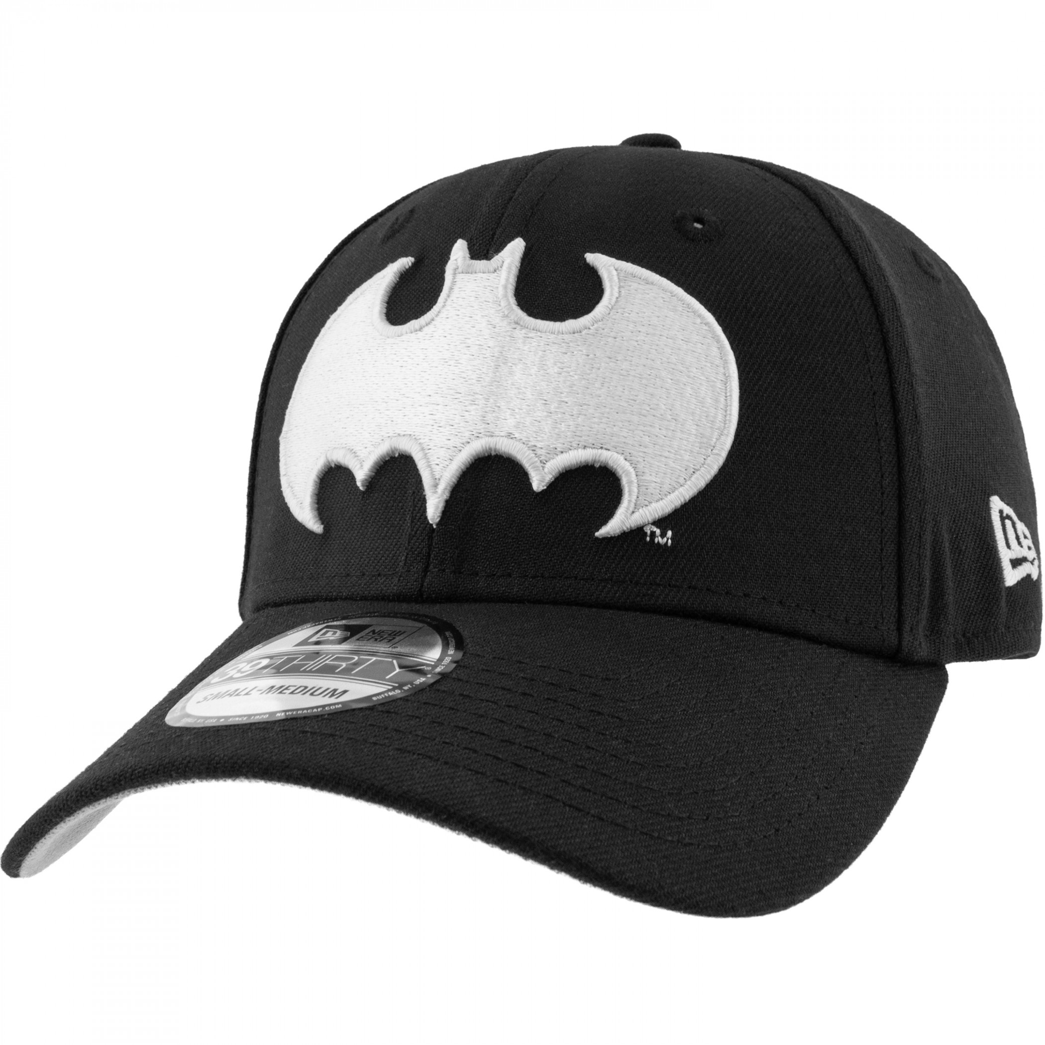 Batman Classic Logo Glow In The Dark New Era 39Thirty Fitted Hat, Black