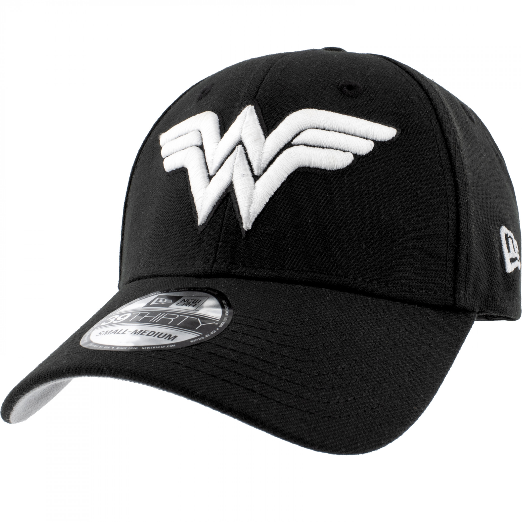 Wonder Woman Logo Glow In The Dark New Era 39Thirty Fitted Hat, Black