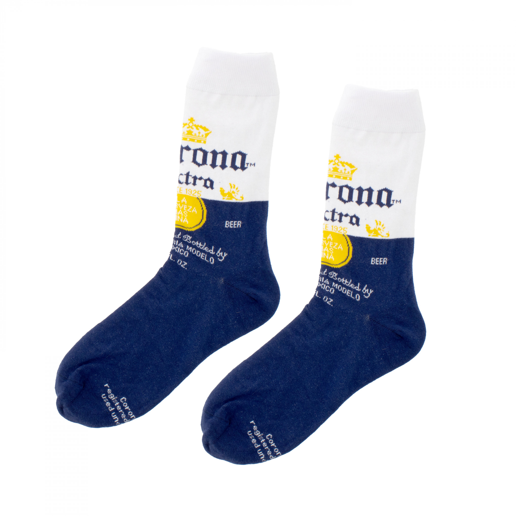 Corona Extra Logo and Label Crew Socks 2-Pack in Beer Can