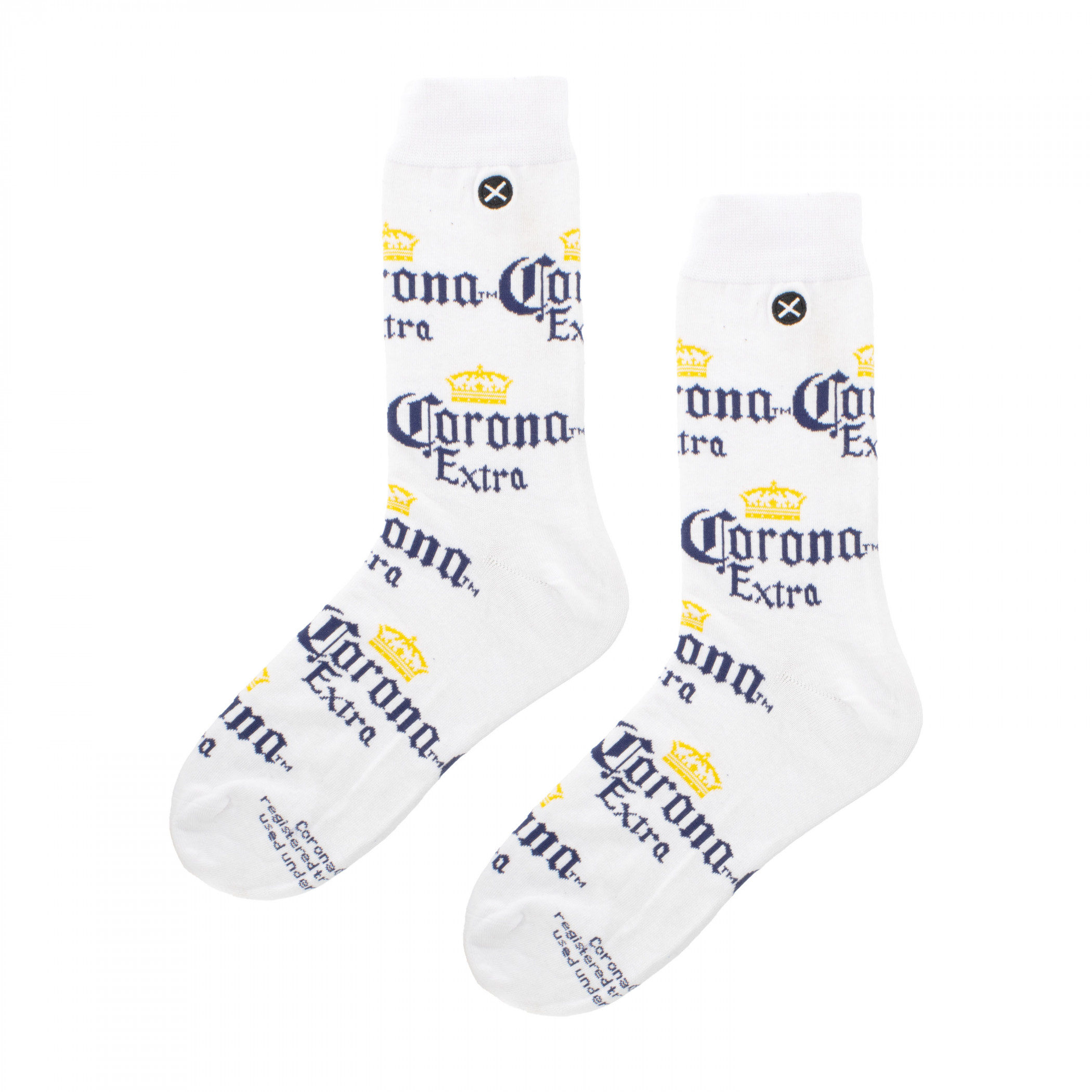 Corona Extra Logo and Label Crew Socks 2-Pack in Beer Can