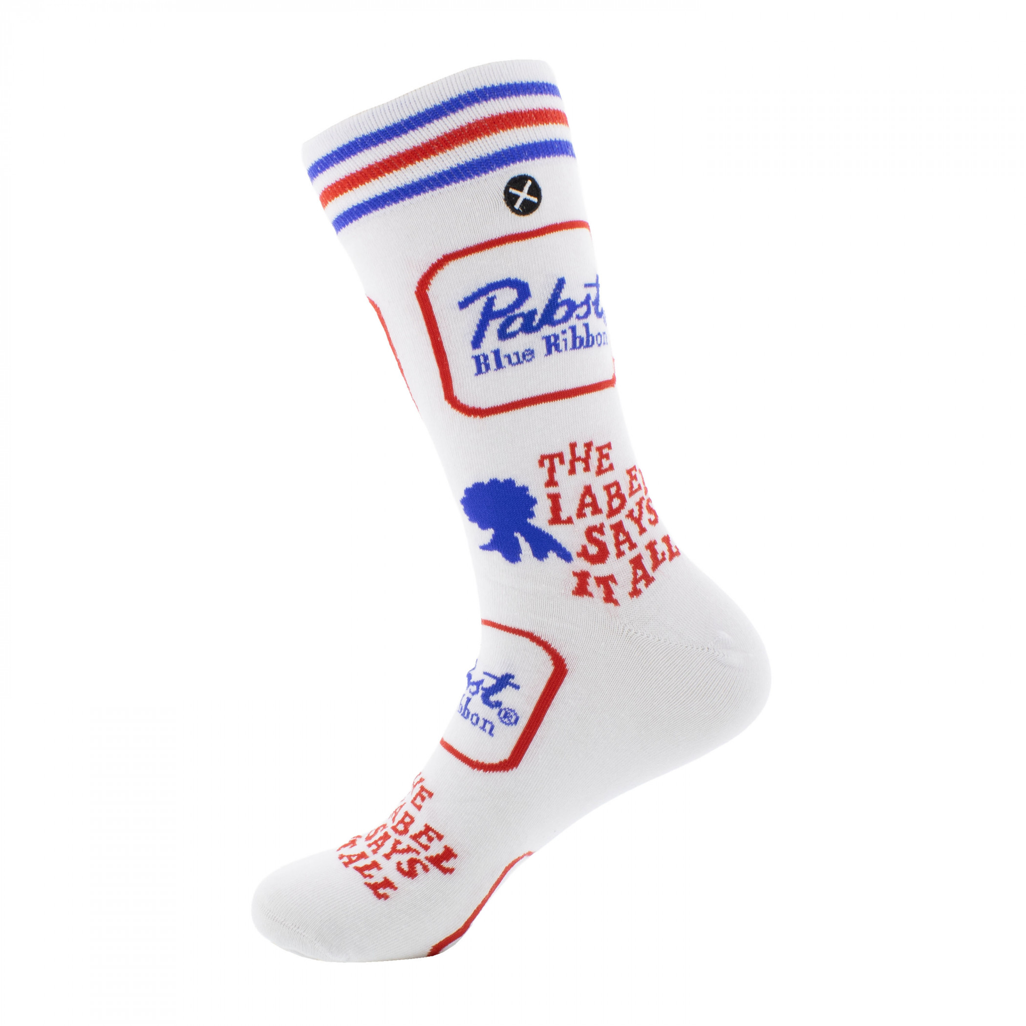 Pabst Blue Ribbon Cans and Labels Crew Socks 2-Pack in Beer Can