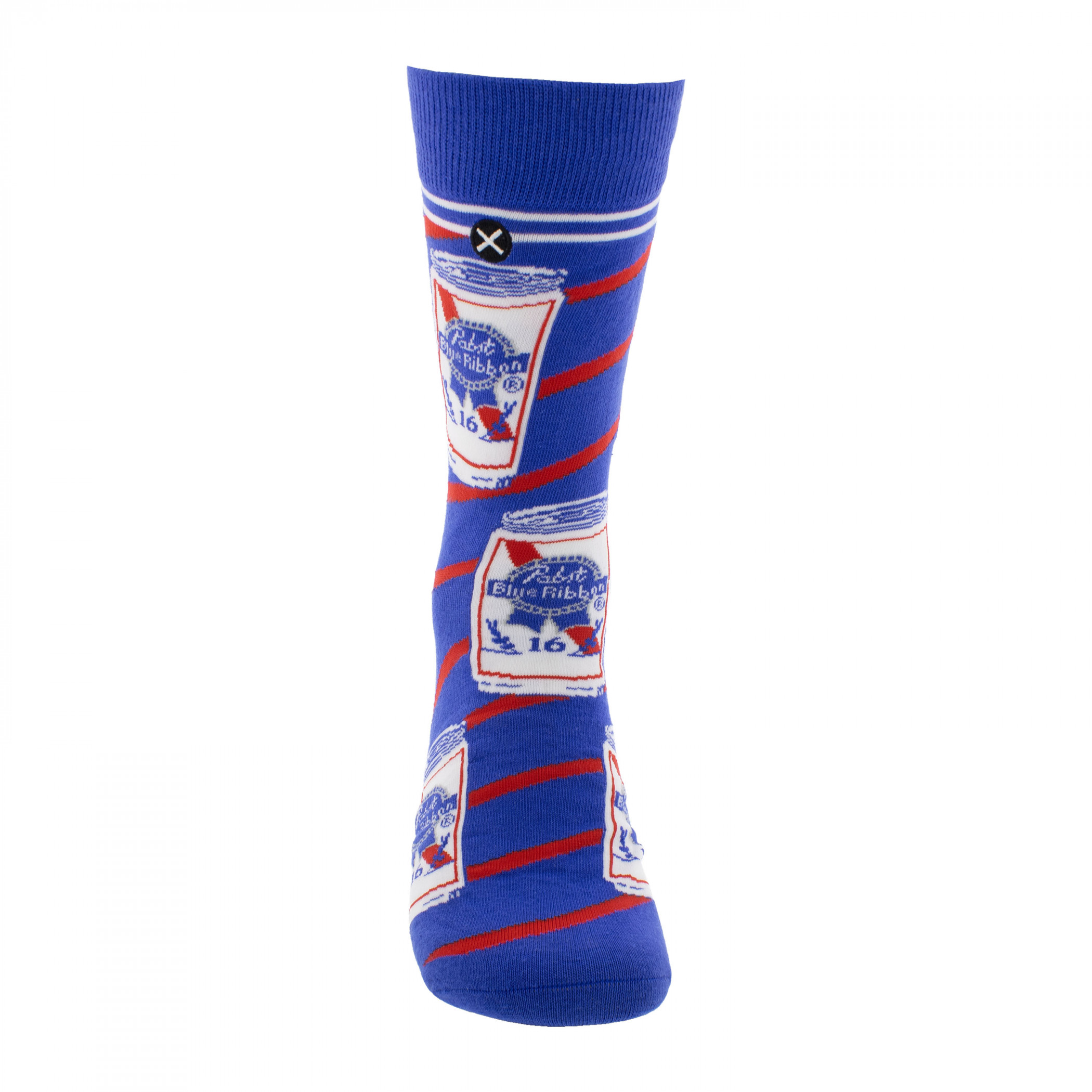 Pabst Blue Ribbon Cans and Labels Crew Socks 2-Pack in Beer Can