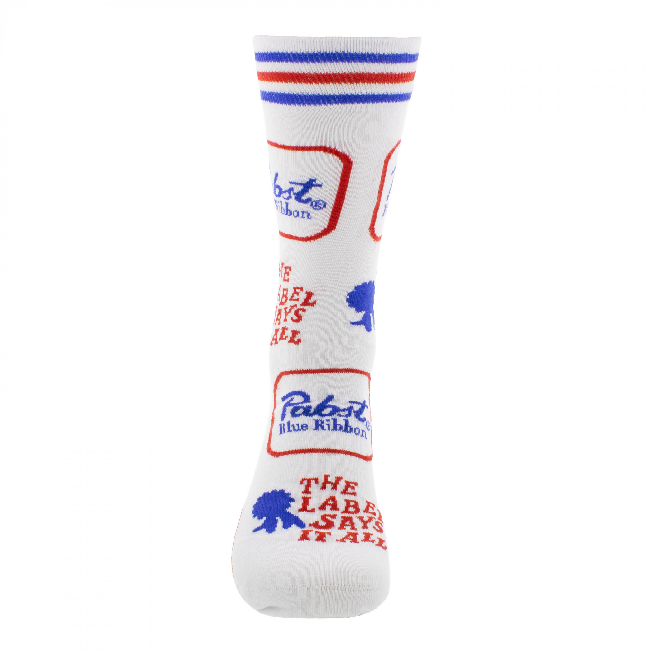 Pabst Blue Ribbon Cans and Labels Crew Socks 2-Pack in Beer Can