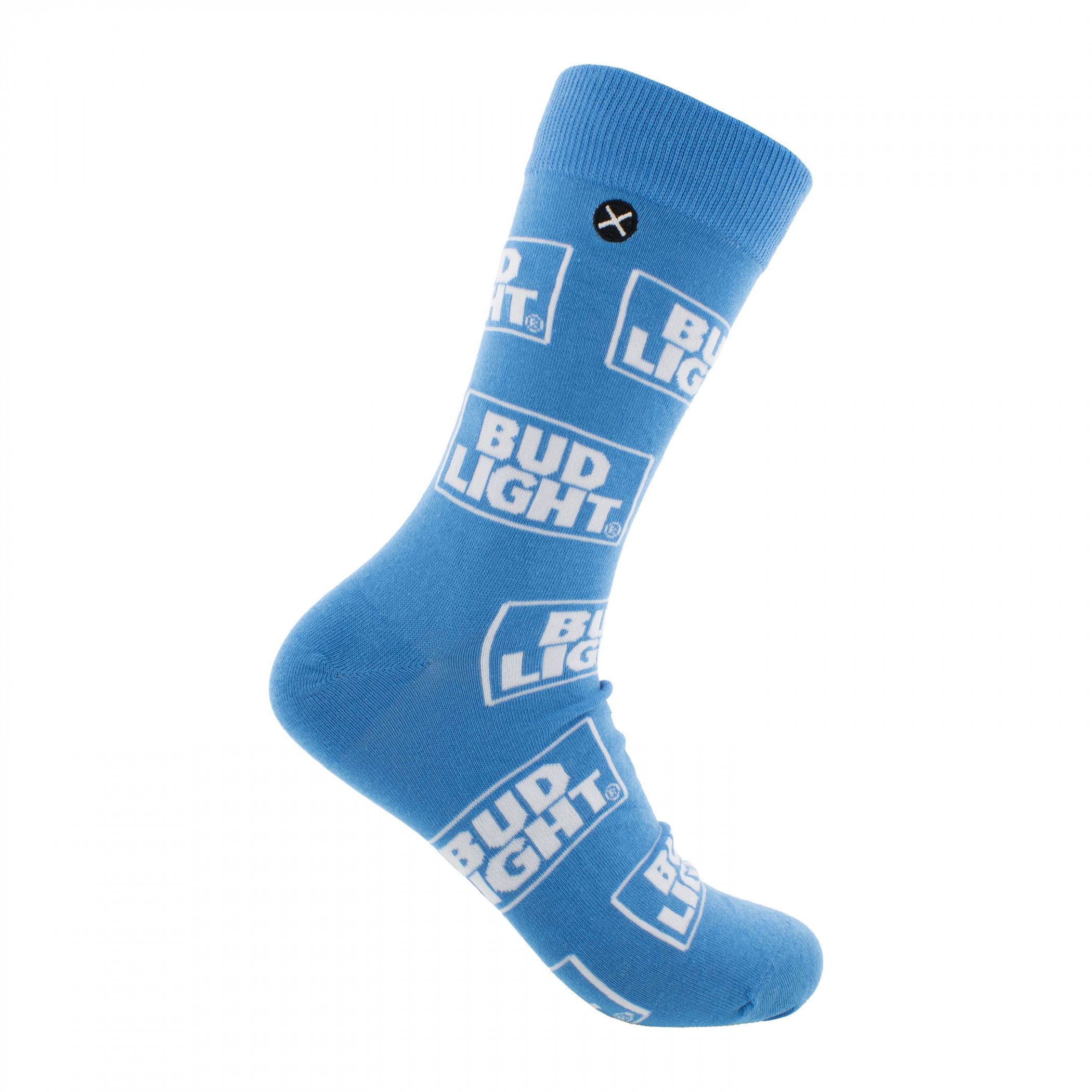 Bud Light Logo and Stripes Crew Socks 2-Pack in Beer Can