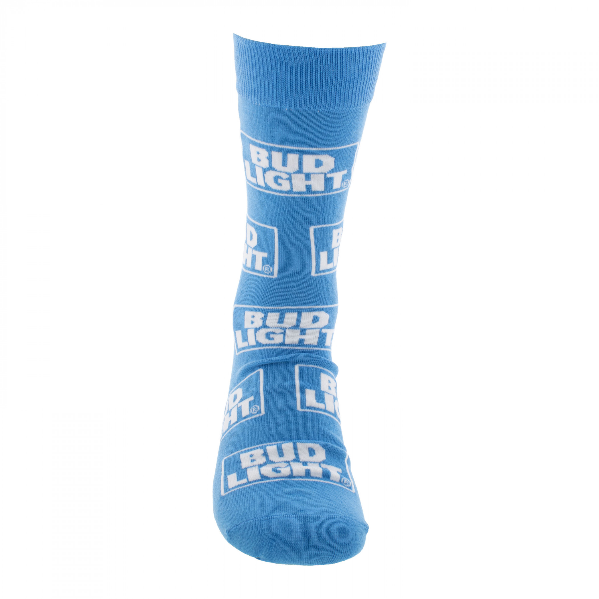 Bud Light Logo and Stripes Crew Socks 2-Pack in Beer Can