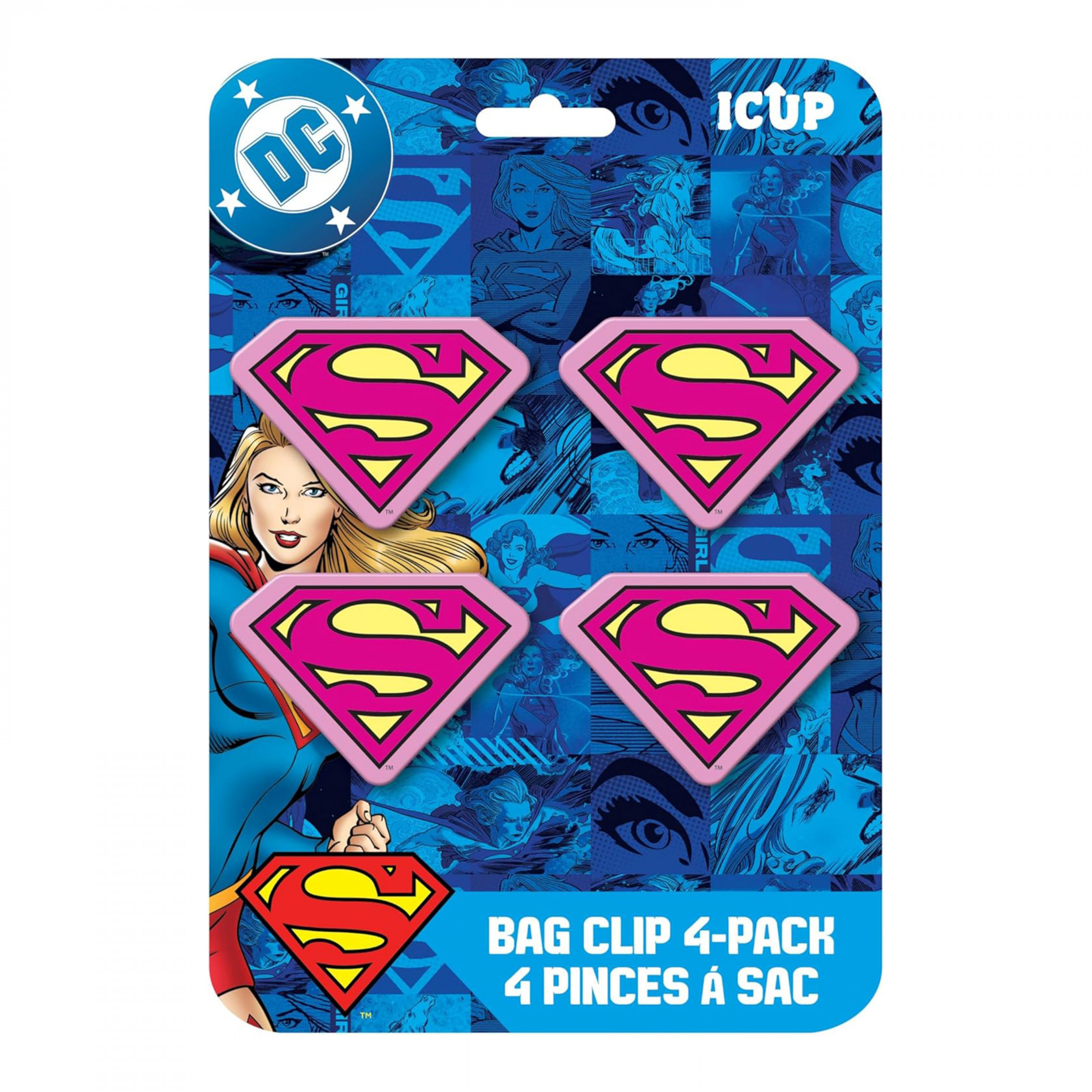 Supergirl Magnetic Bag Clips 4-count, Multi-Color