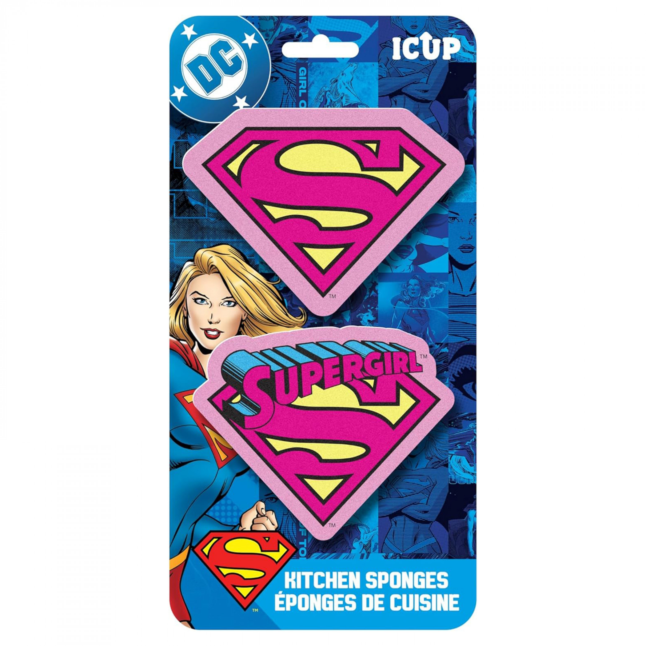 Supergirl Kitchen Sponges 2-count, Multi-Color