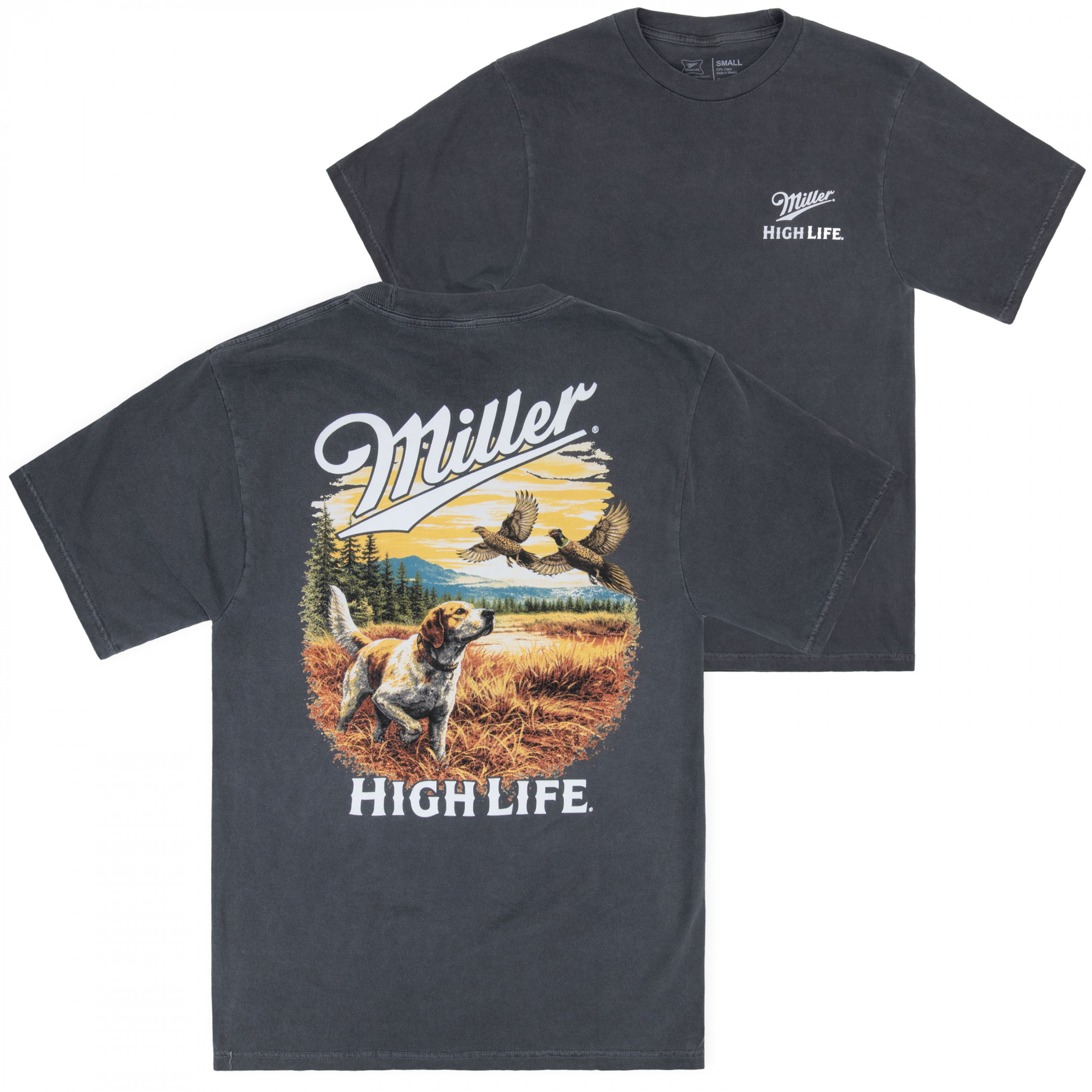 Miller High Life Pheasant Chase Front & Back Print T-Shirt