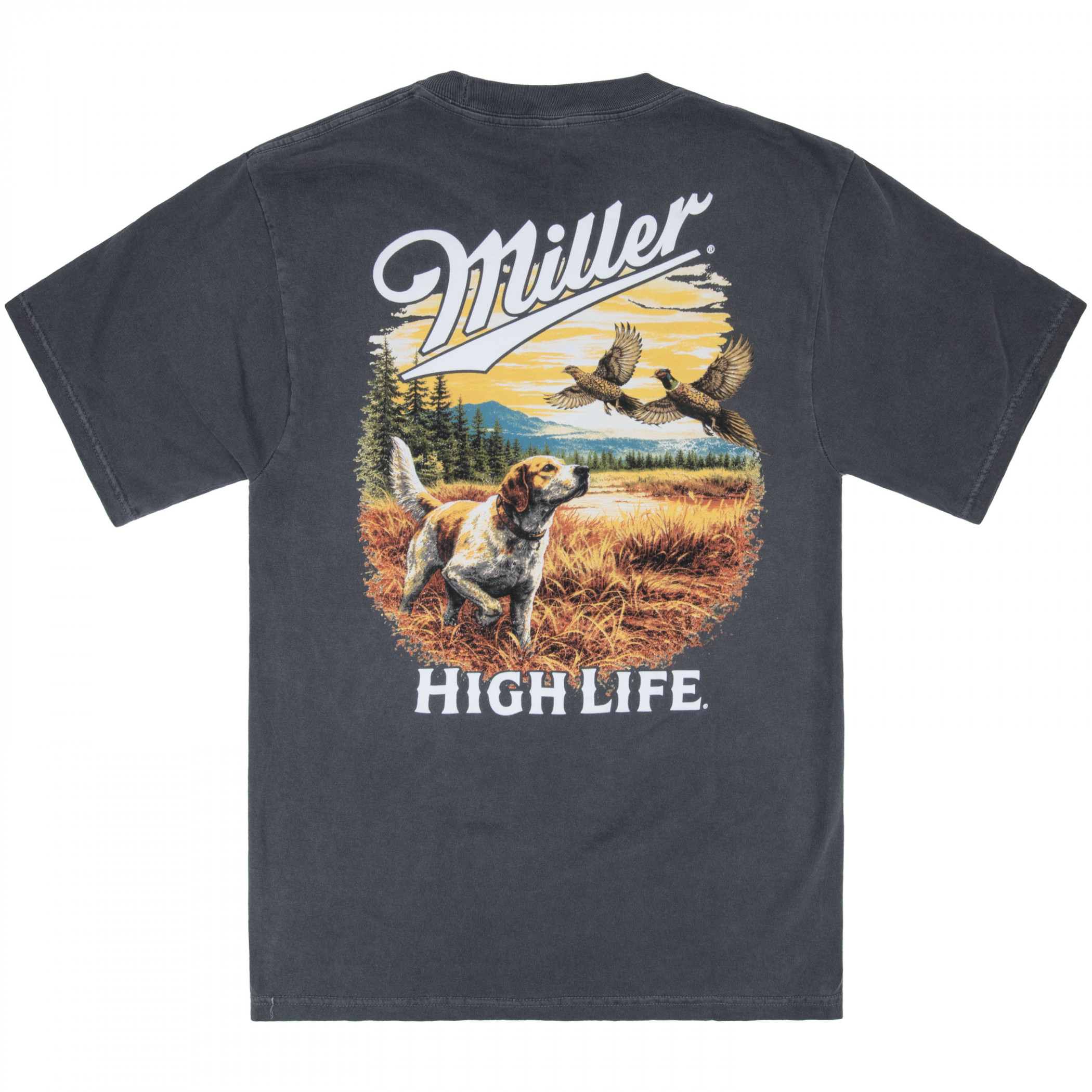 Miller High Life Pheasant Chase Front & Back Print T-Shirt