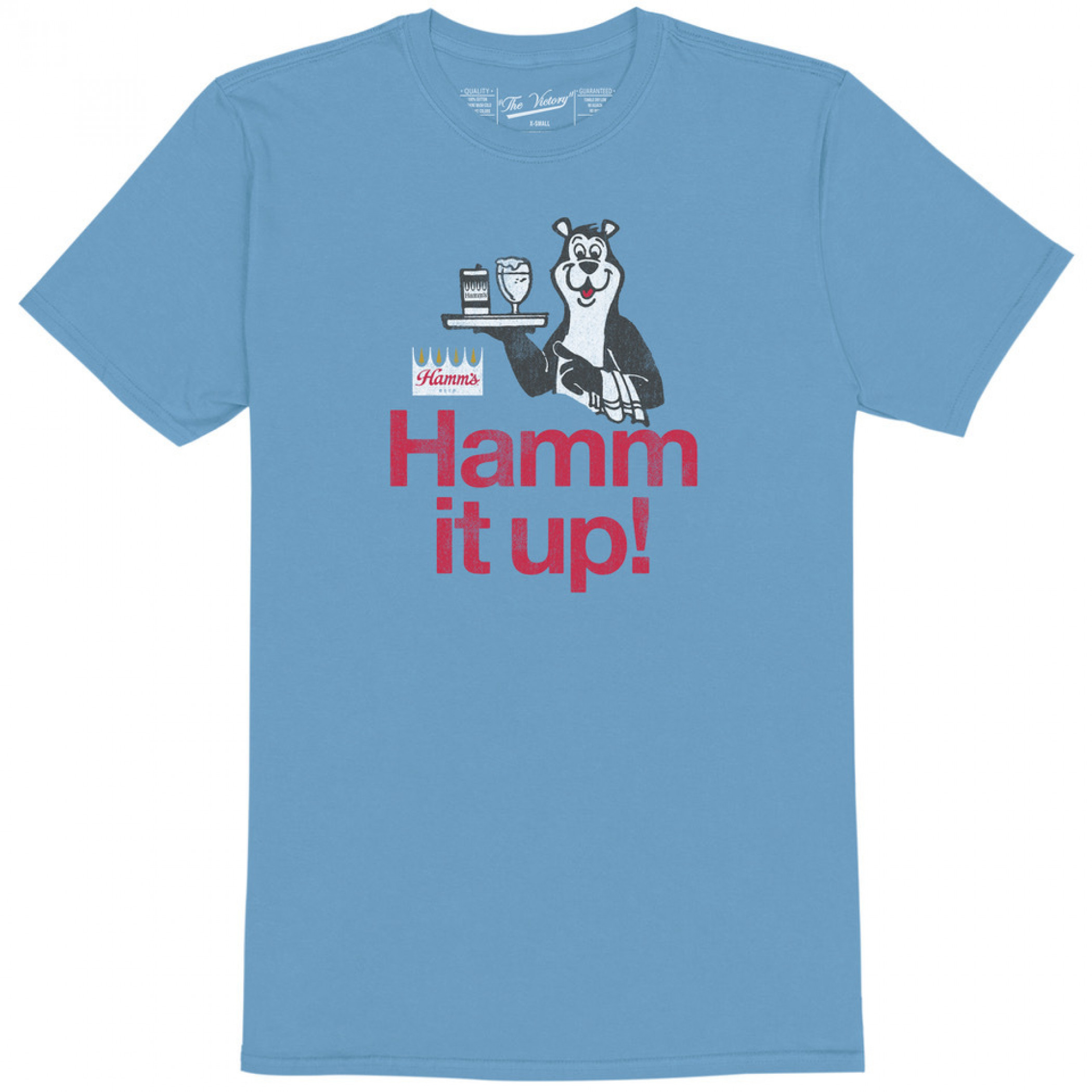 Hamm's Bear Hamm It Up! Waiter Solid Blue Colorway T-Shirt