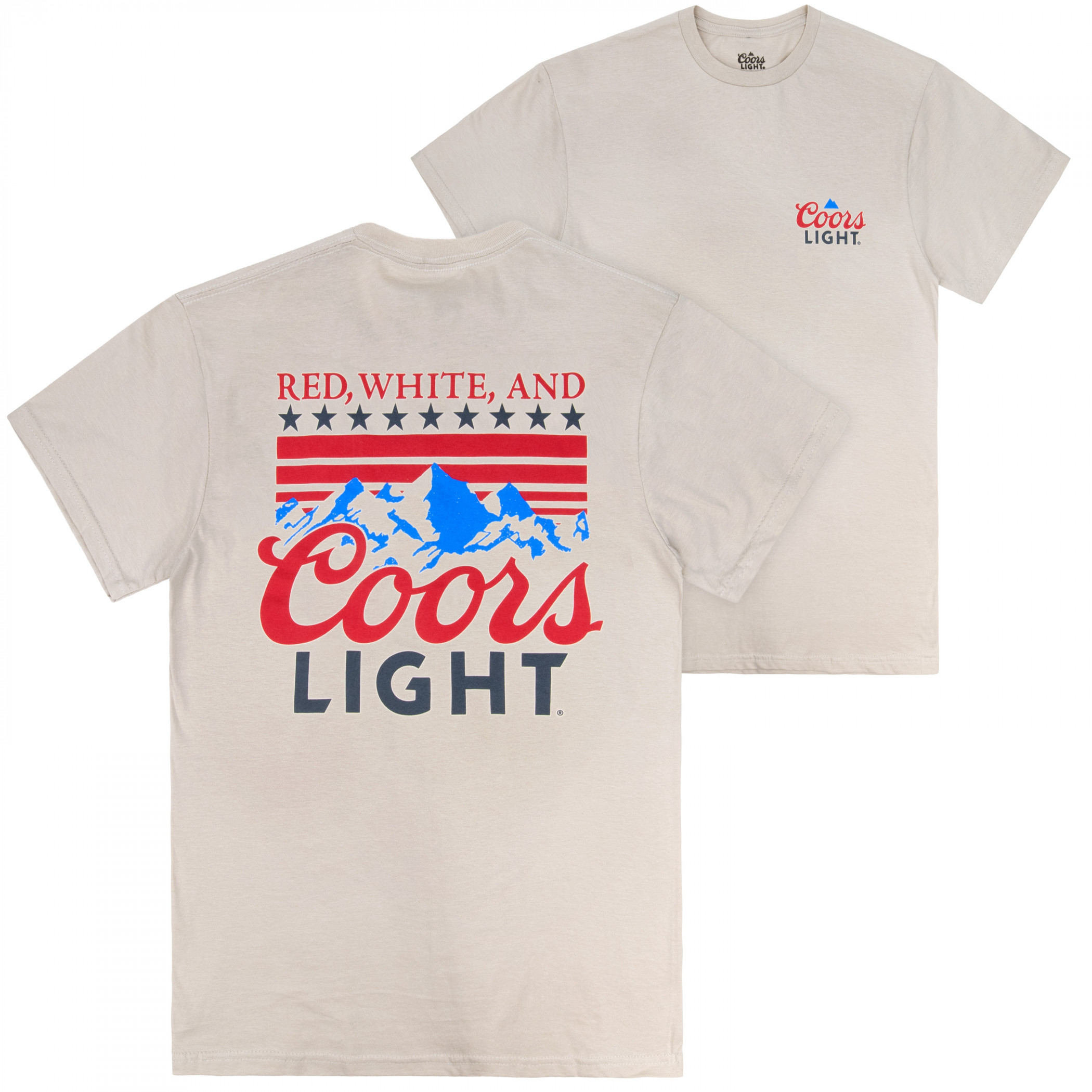Coors Light - Red White and Coors Light Front & Back Print T-shirt