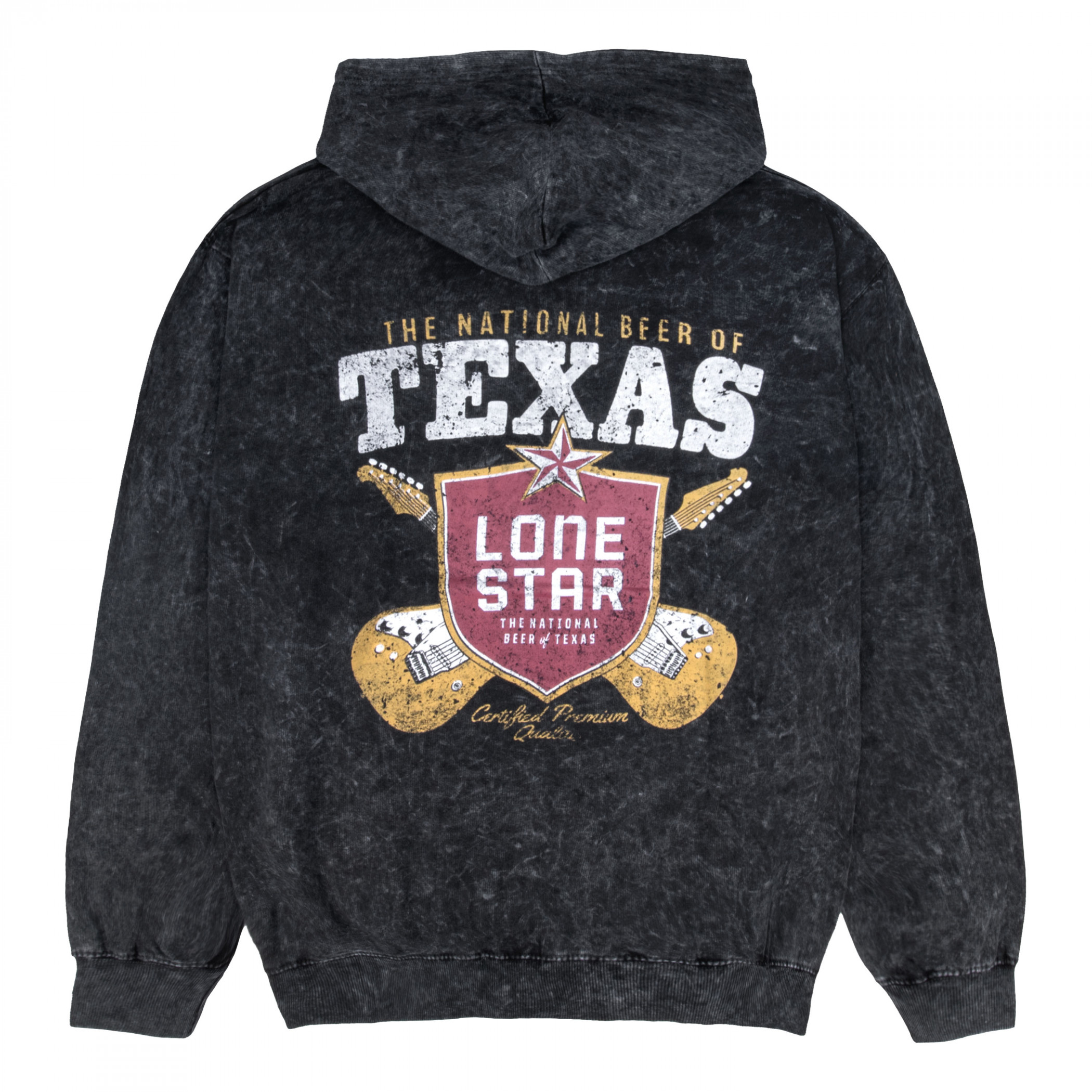 Lone Star Beer Guitar Logo Front and Back Print Pullover Hoodie