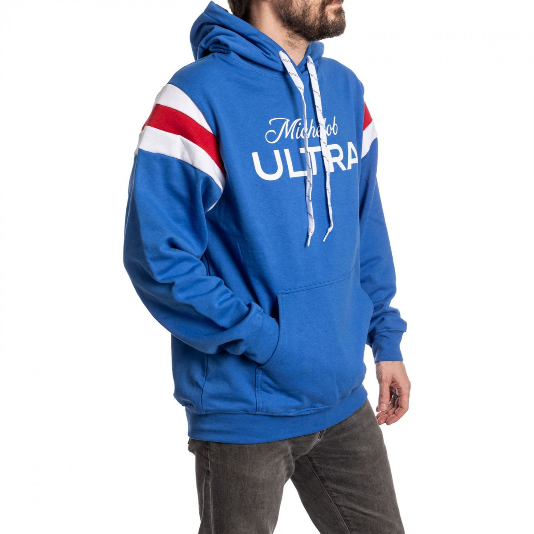 Michelob Ultra Logo Striped Pullover Hoodie