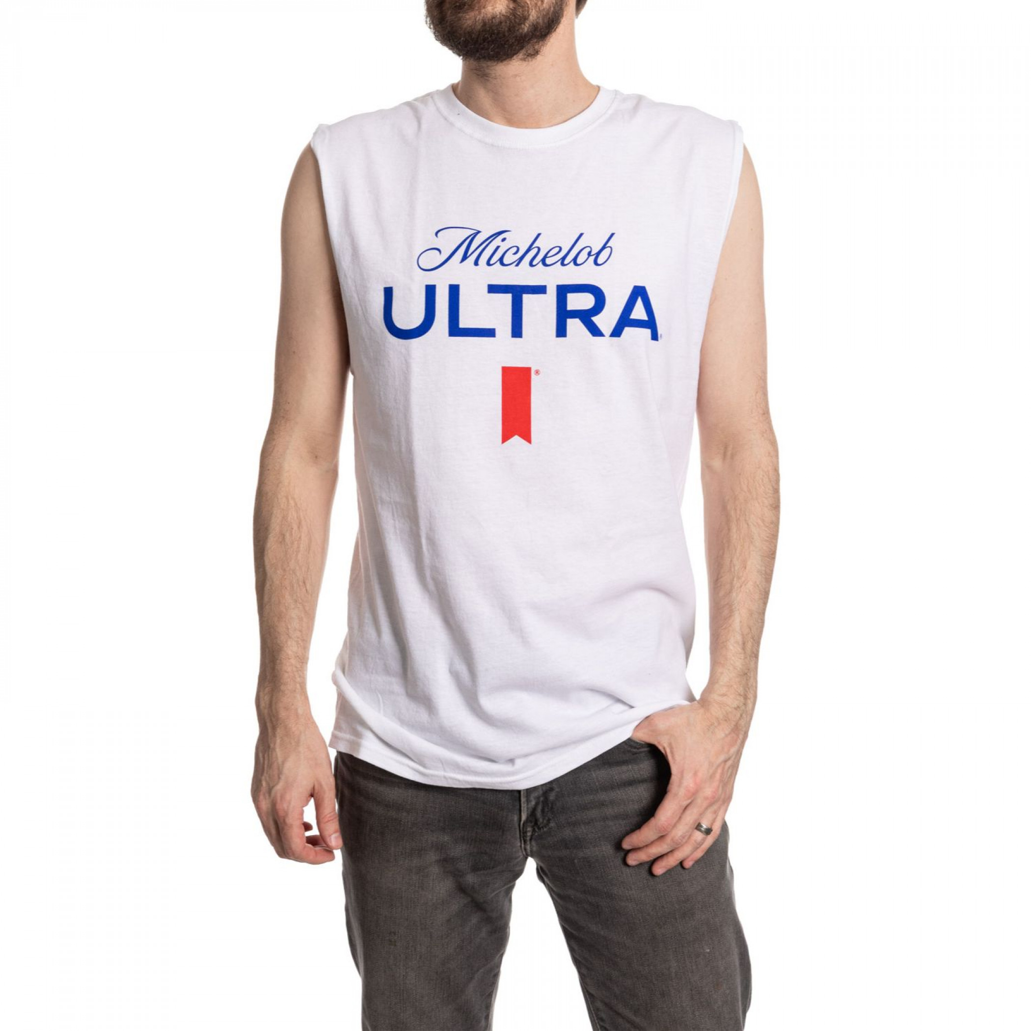 Michelob Ultra Large Logo White Colorway Sleeveless Muscle Tank