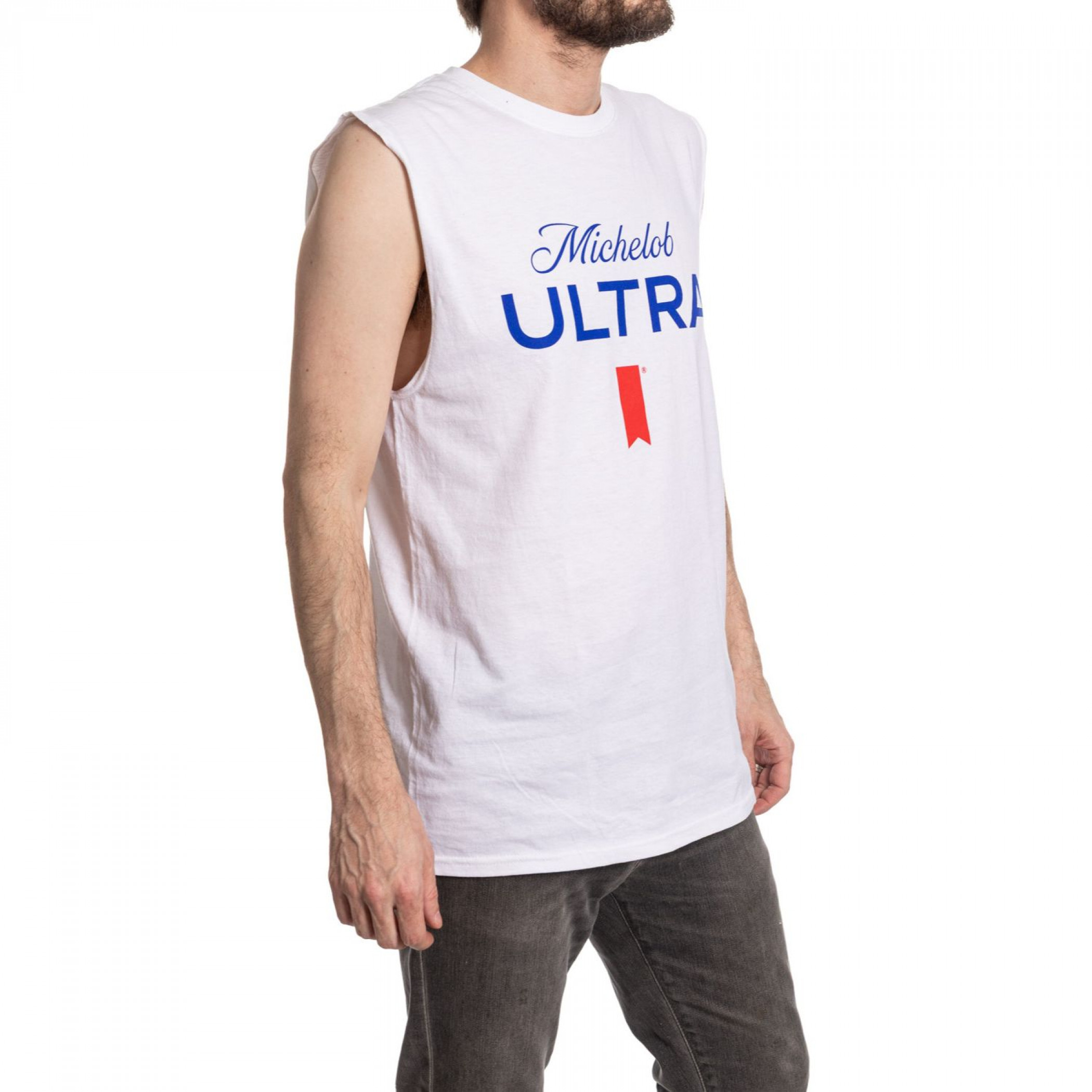 Michelob Ultra Large Logo White Colorway Sleeveless Muscle Tank