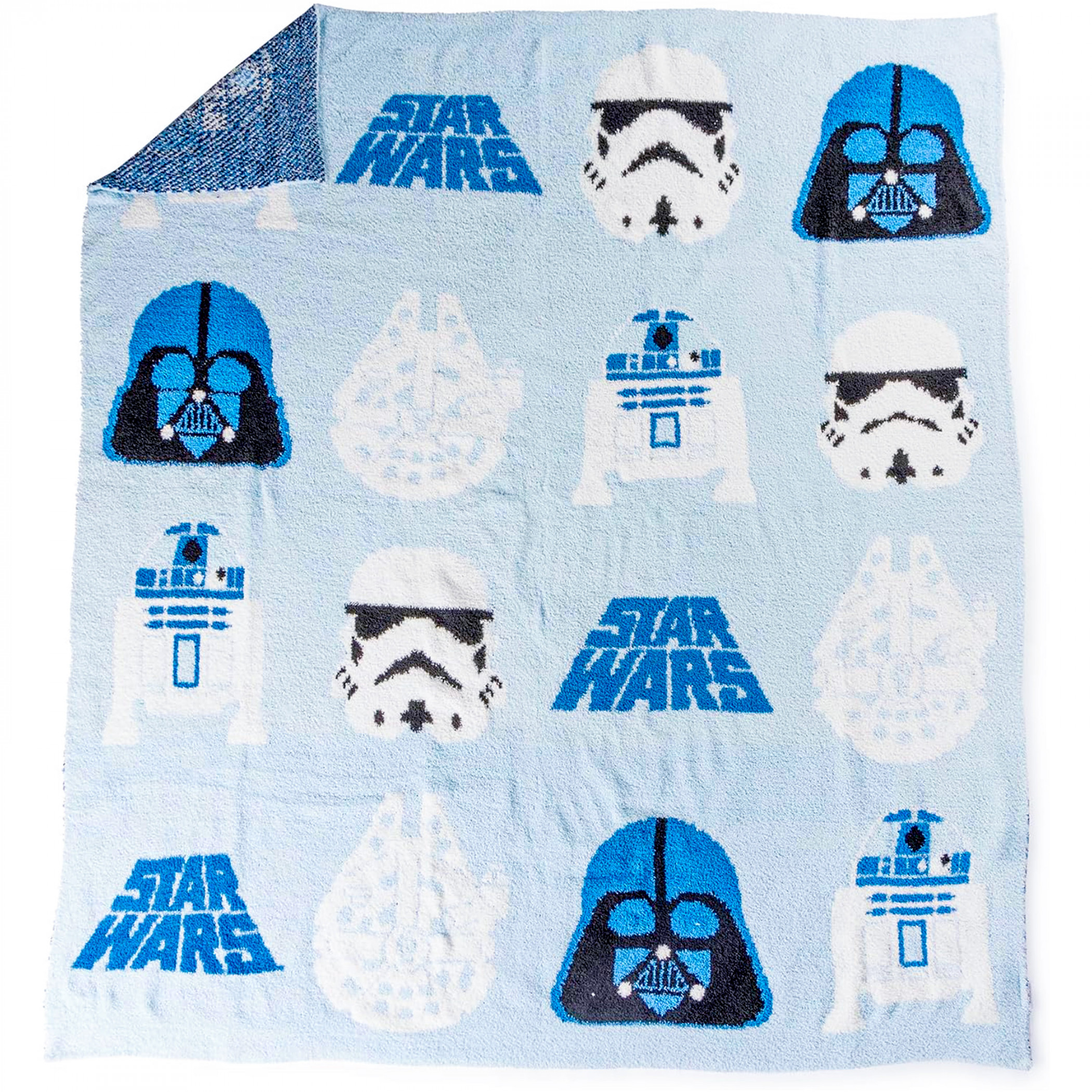 Star Wars Darth Vader and R2D2 50' x 60' Fuzzy Throw Blanket, White
