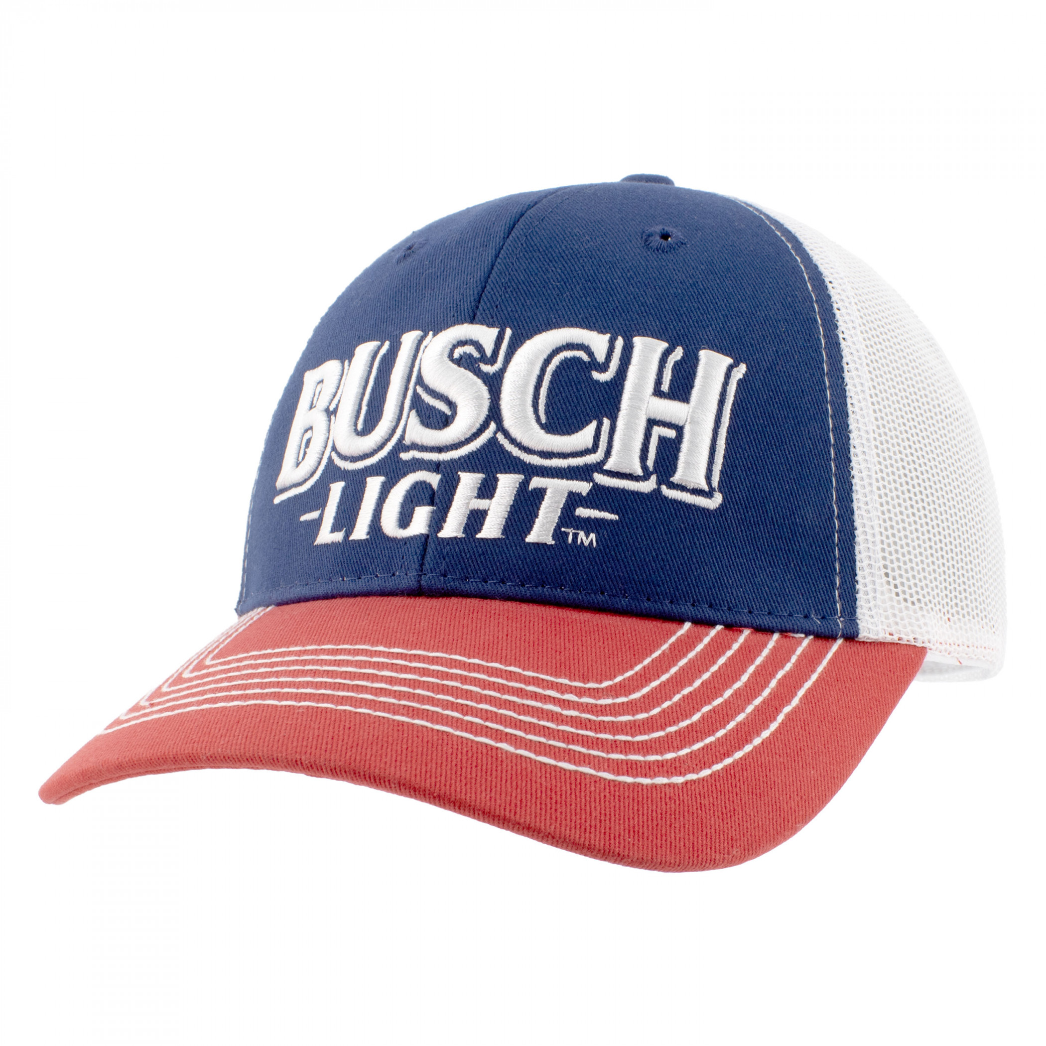 Busch Light Red White and Blue Mesh Snapback Hat