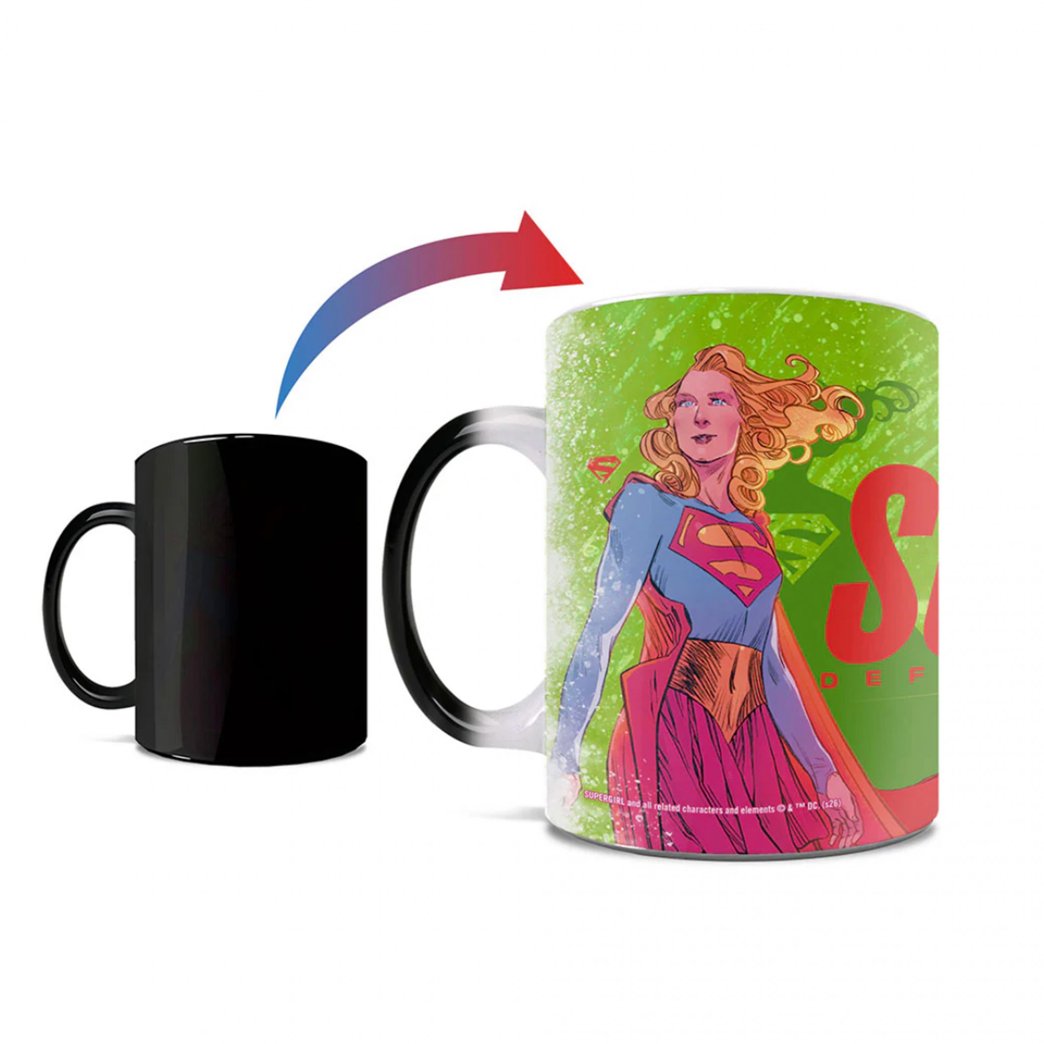Supergirl Defender 11 oz Morphing Mugs Heat Change Mug, Multi-Color