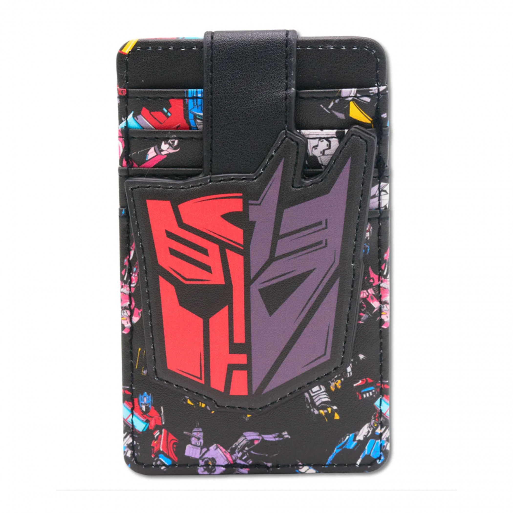 Transformers Autobot Decepticon Split Icon Wallet ID Card Holder, Black