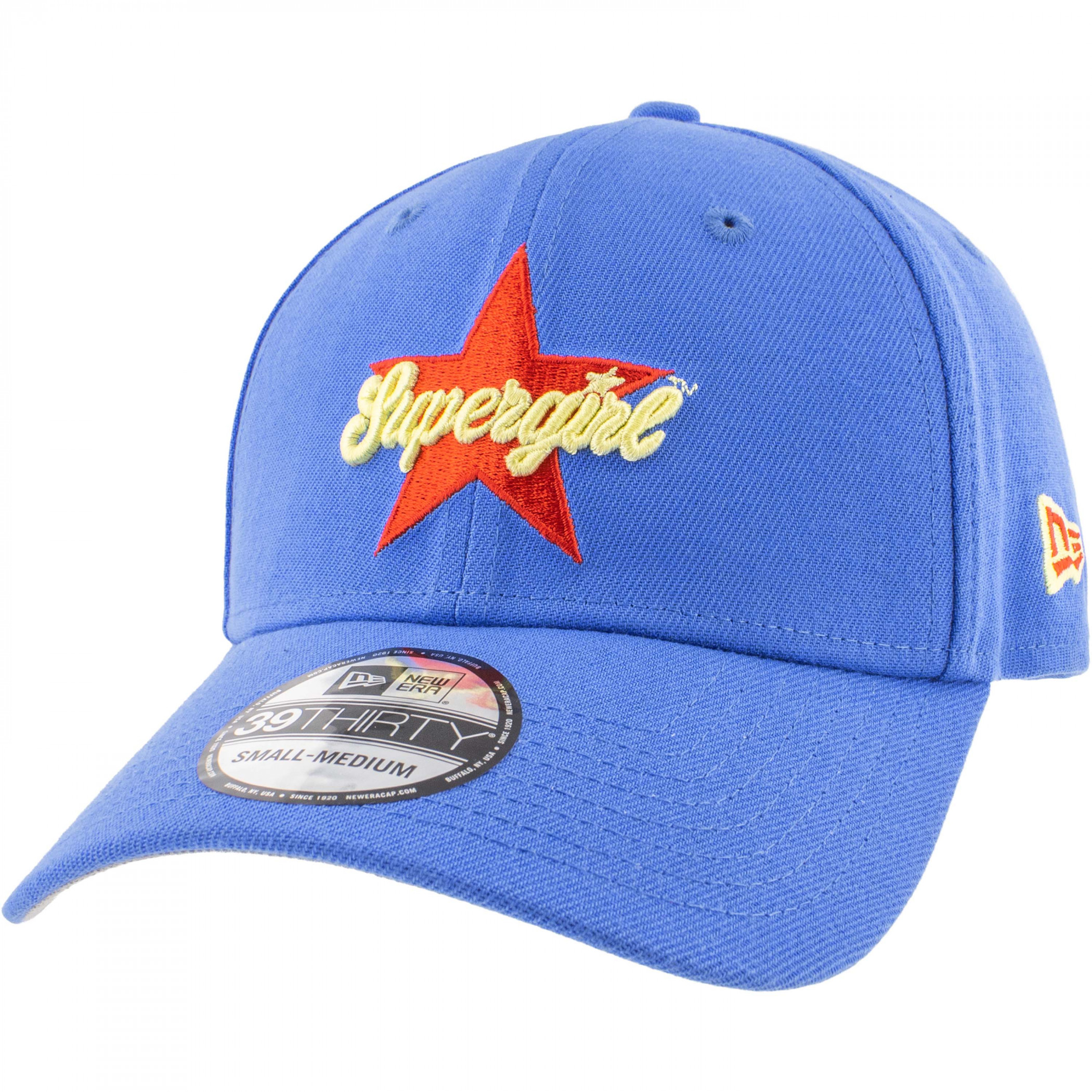 Supergirl Star Logo New Era 39Thirty Fitted Hat, Blue