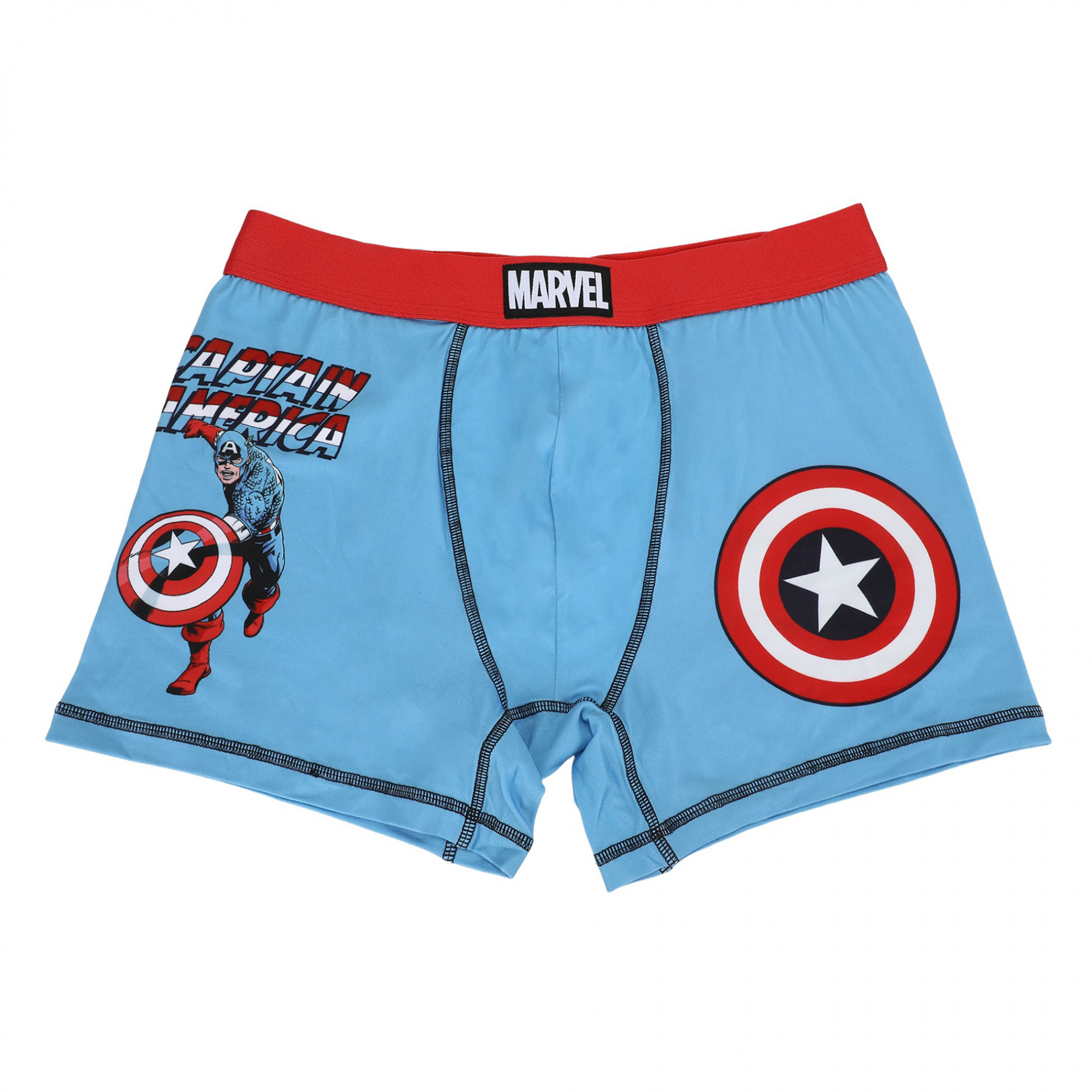 Captain America The First Avenger Men's Underwear Boxer Briefs, Blue