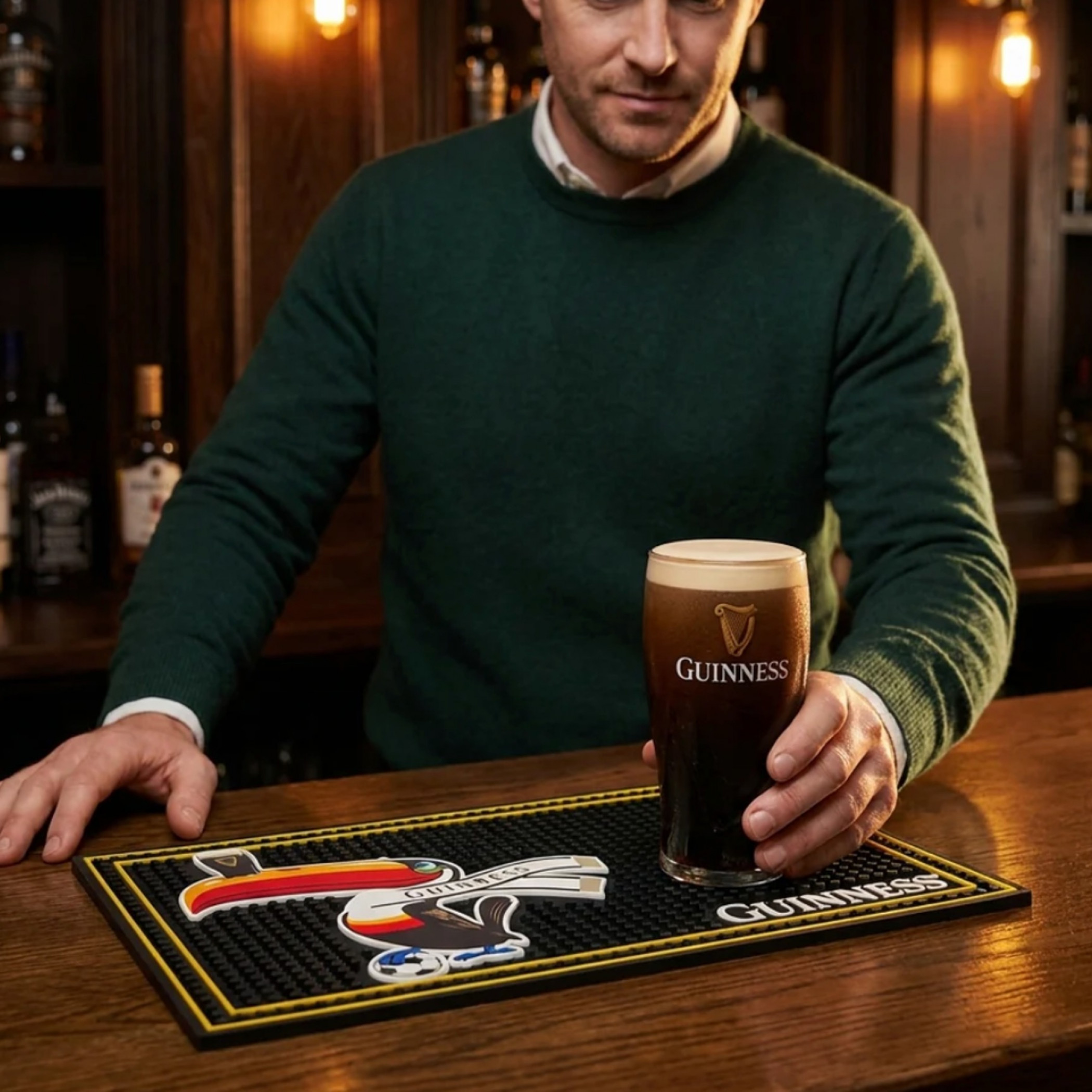 Guinness Toucan Soccer PVC Bar Mat  18' x 12'