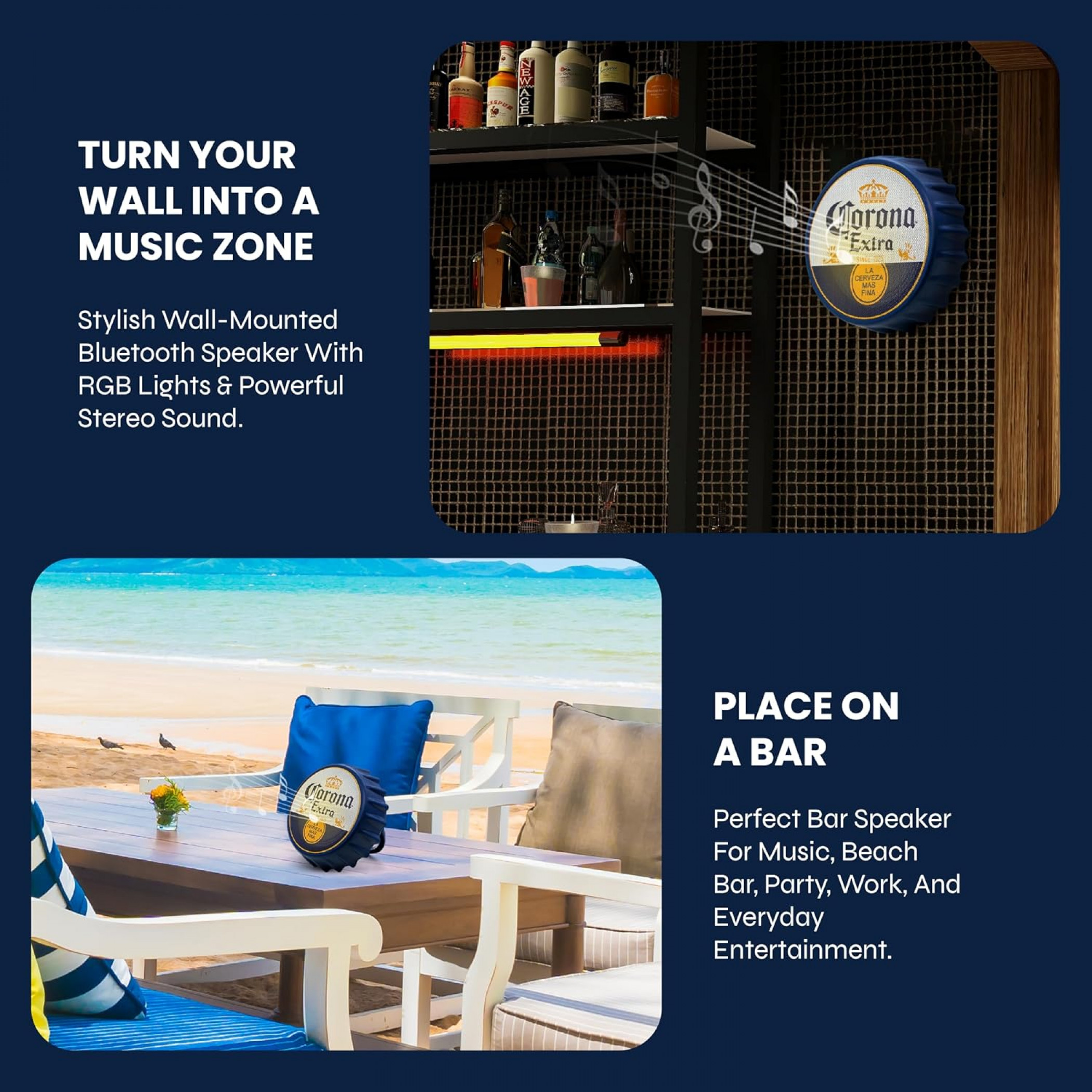 Corona Extra Bottle Cap Shaped Bluetooth Speaker