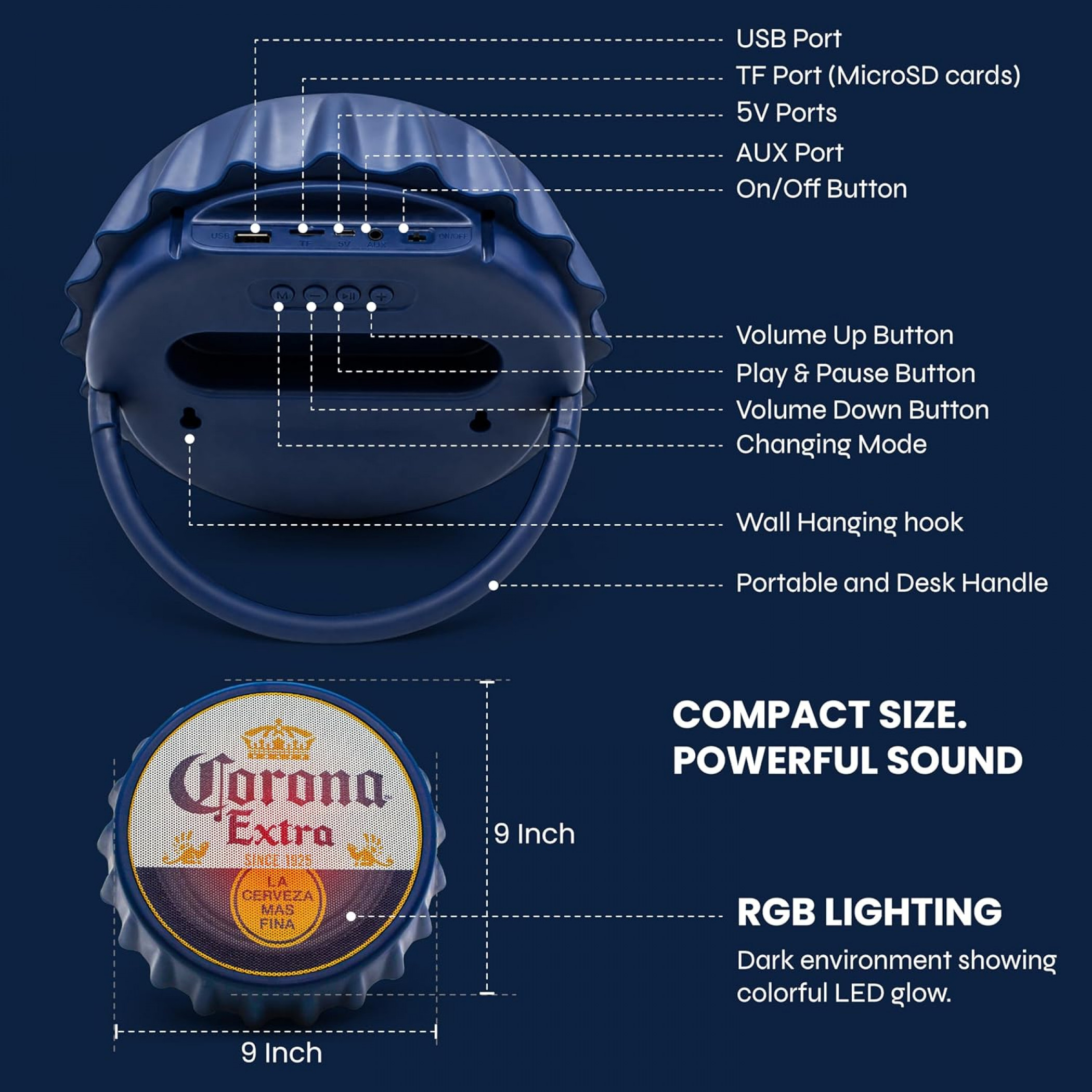 Corona Extra Bottle Cap Shaped Bluetooth Speaker