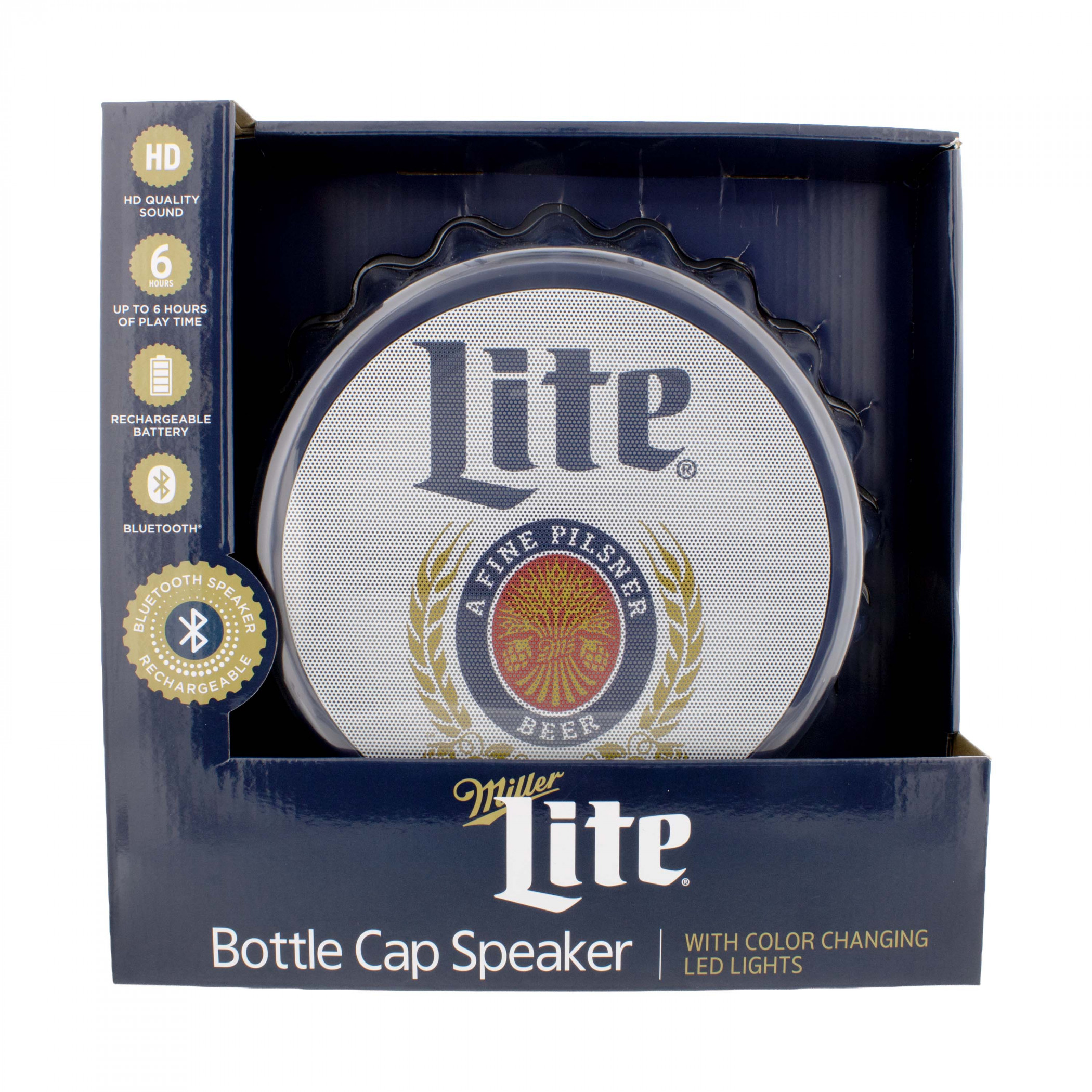 Miller Lite Bottle Cap Shaped Bluetooth Speaker