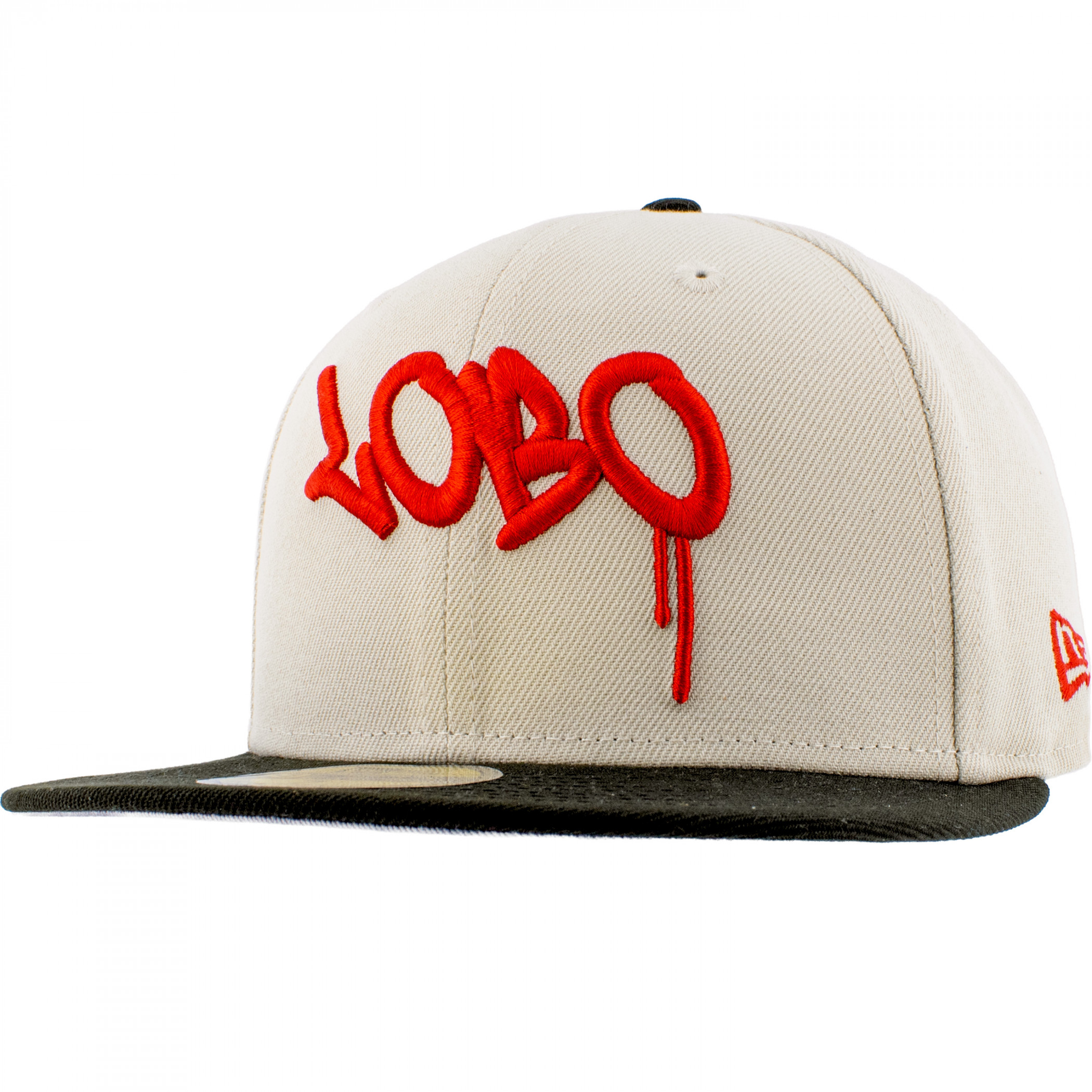 Lobo Drip Graffiti New Era 59Thirty Fitted Hat, Beige