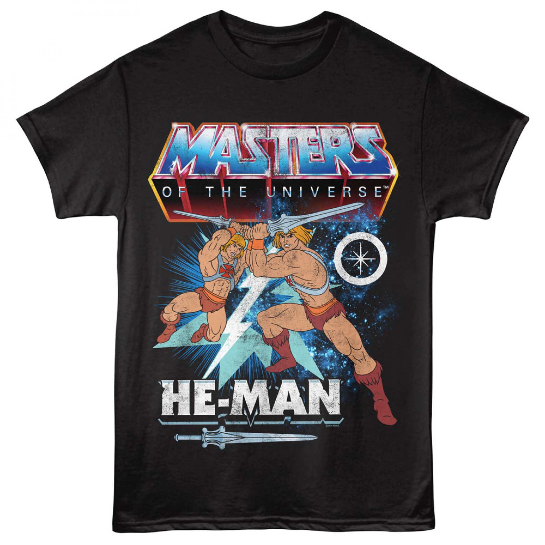 Masters of the Universe He-Man Bolt and Sword T-Shirt, Black