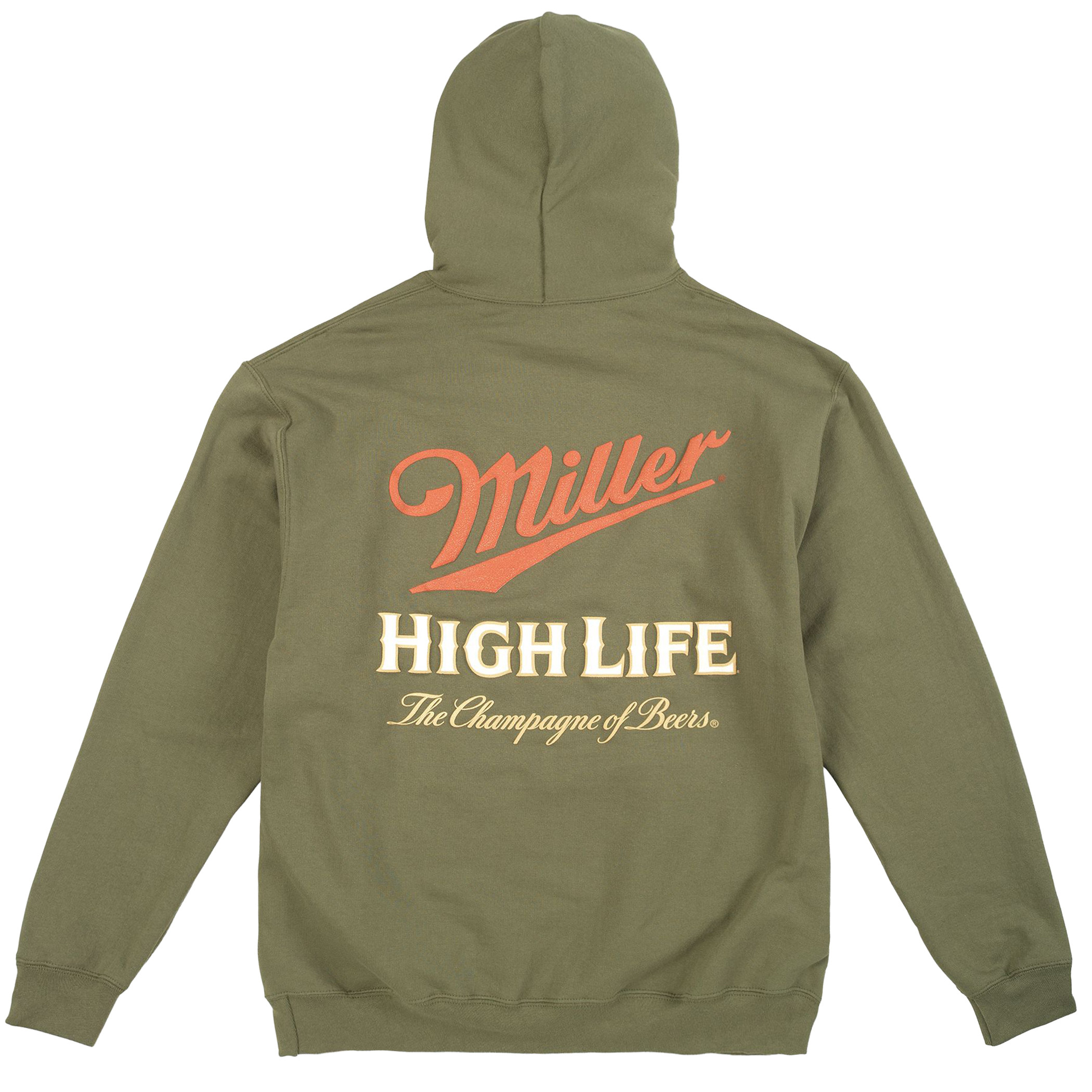 Miller High Life Logo Olive Colorway Front & Back Print Hoodie - image 2